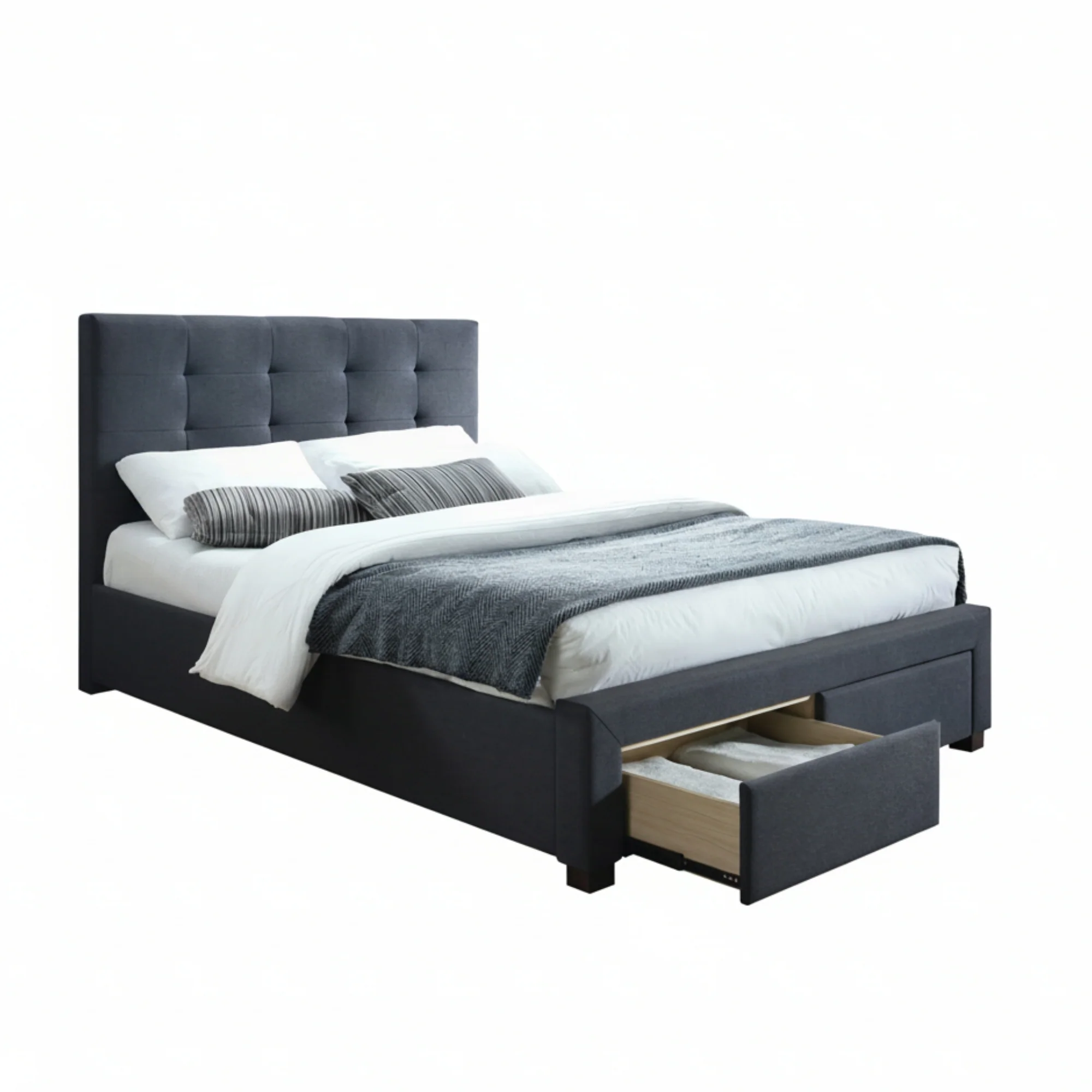 Sundance Queen Bed Frame Storage Drawer Mid Grey - Image 2
