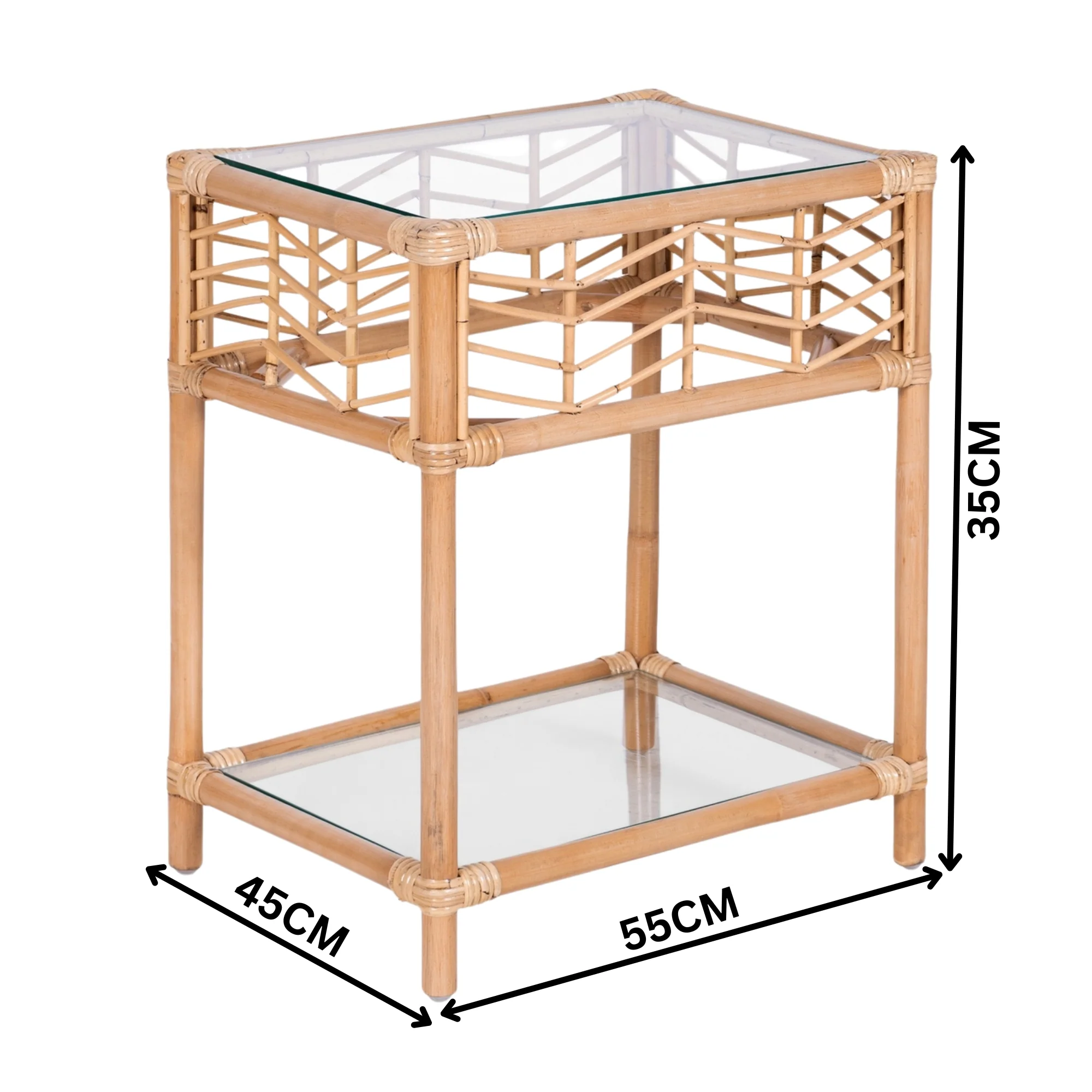 Sunny Rattan Cane Bedside Table Natural - Image 2