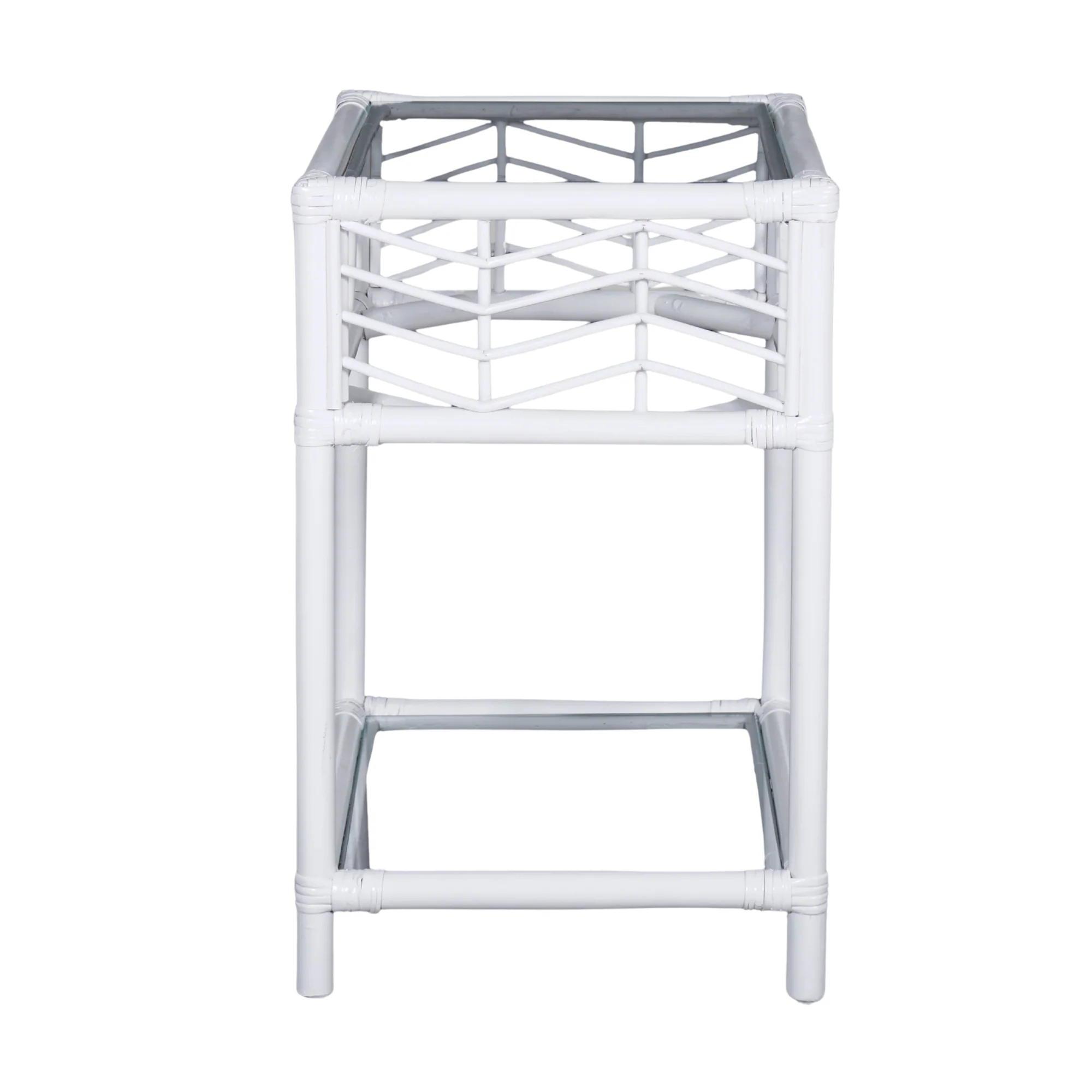Sunny Rattan Cane Bedside Table White - Image 3