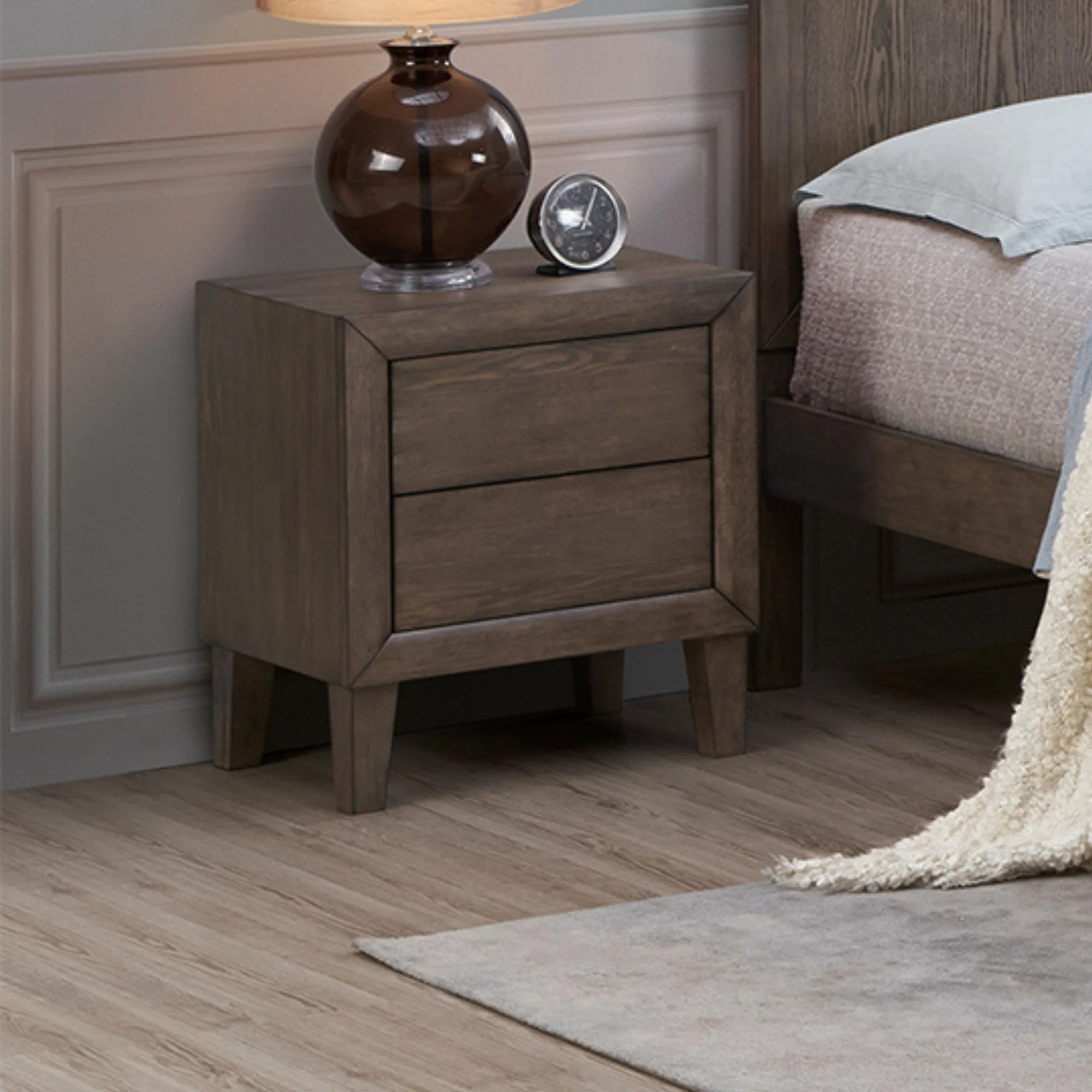 Suno Bedside Table Dark Grey - Image 2