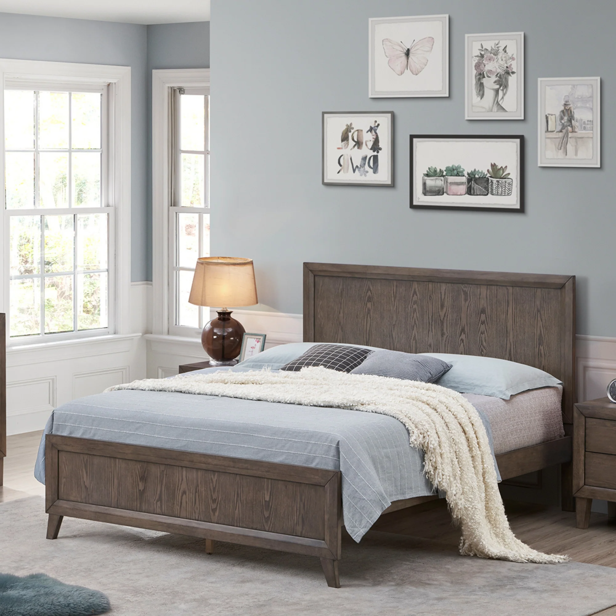 Suno Queen Bed Frame Dark Grey - Image 2
