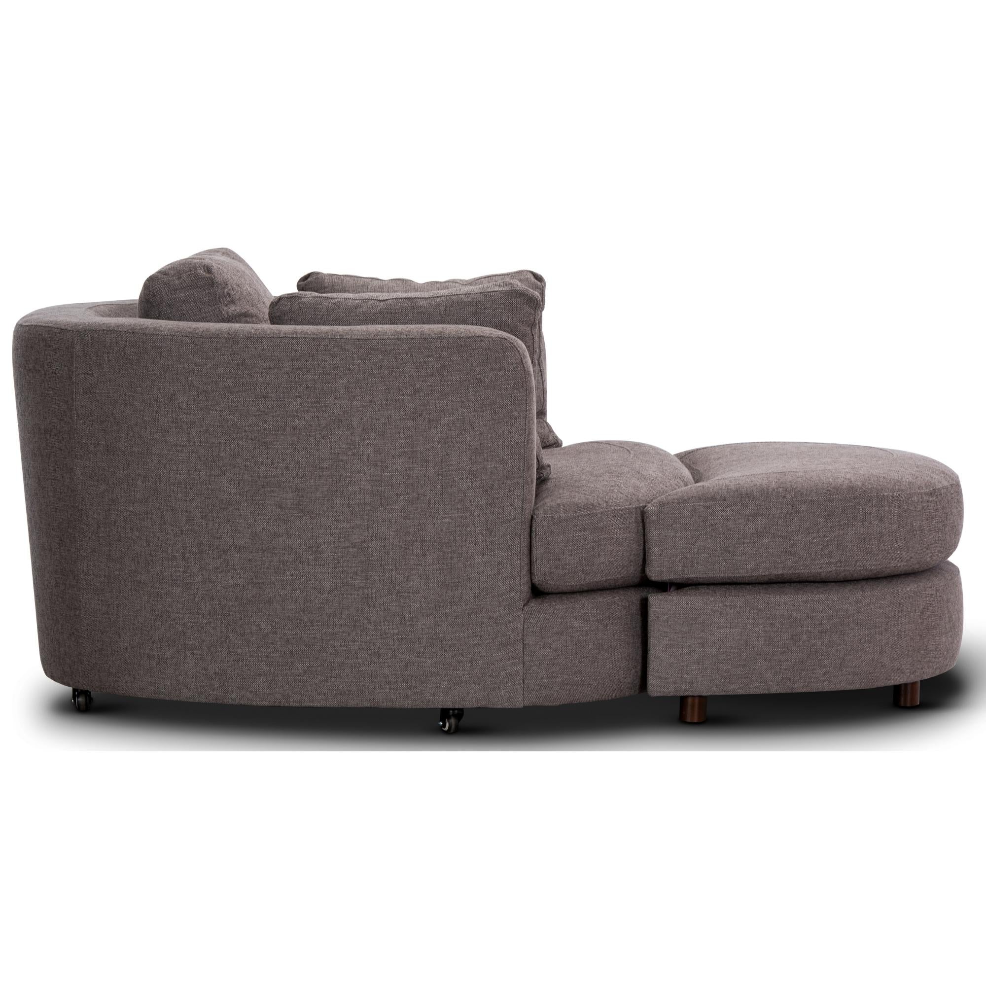Sunshine Swivel Accent Chair with Ottoman Grey - Image 3