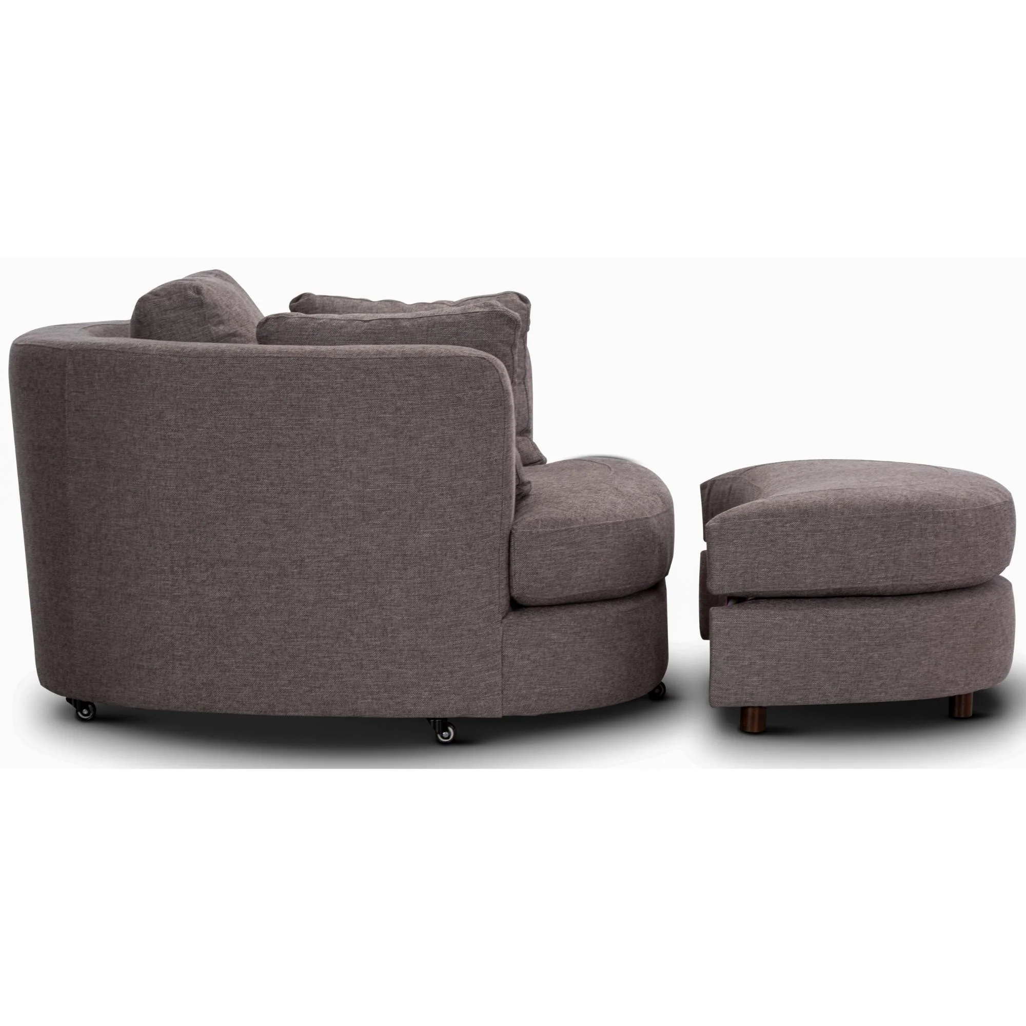 Sunshine Swivel Accent Chair with Ottoman Grey - Image 4