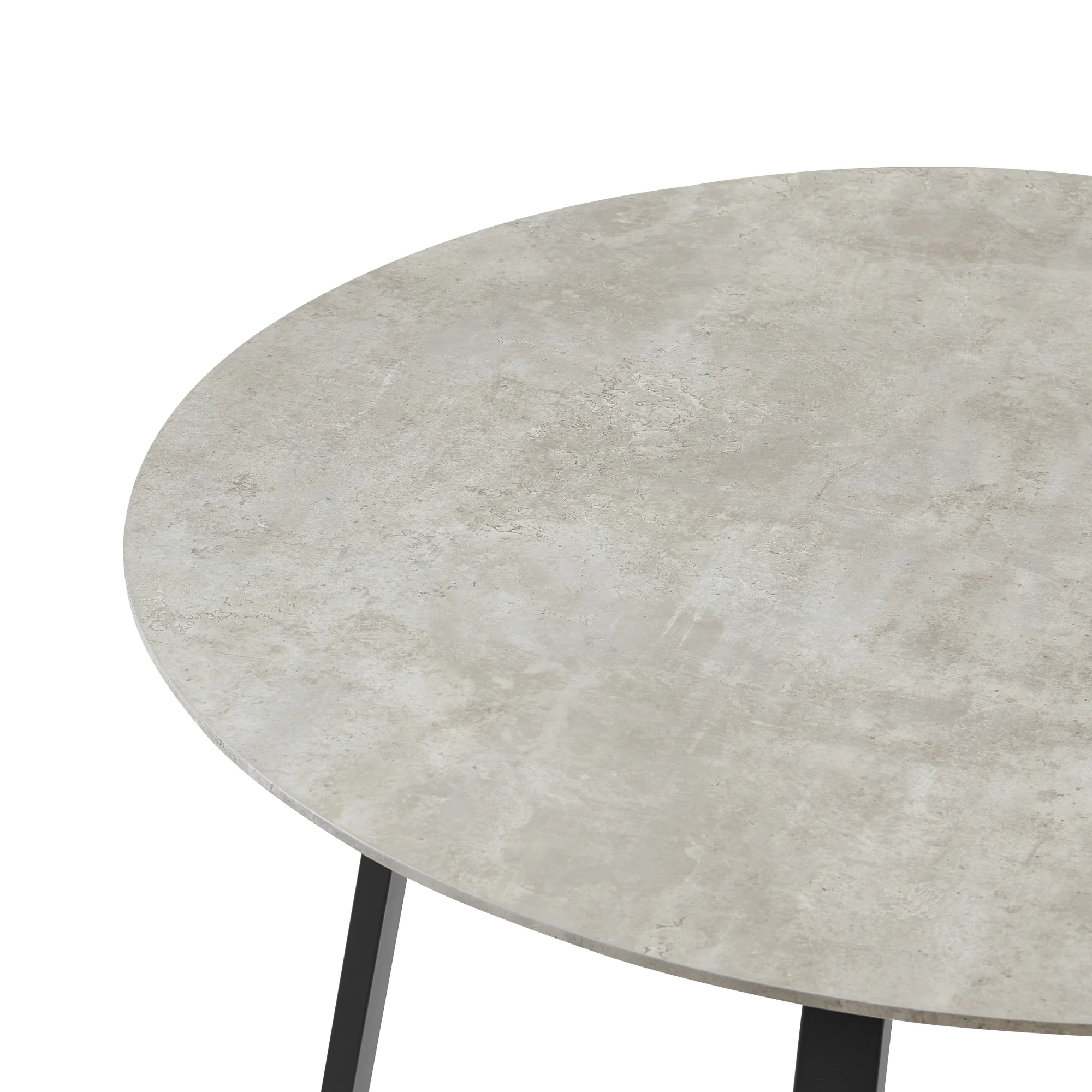Supreme 120cm Round Dining Table Faux Marble Melamine Top Stone Grey - Image 4
