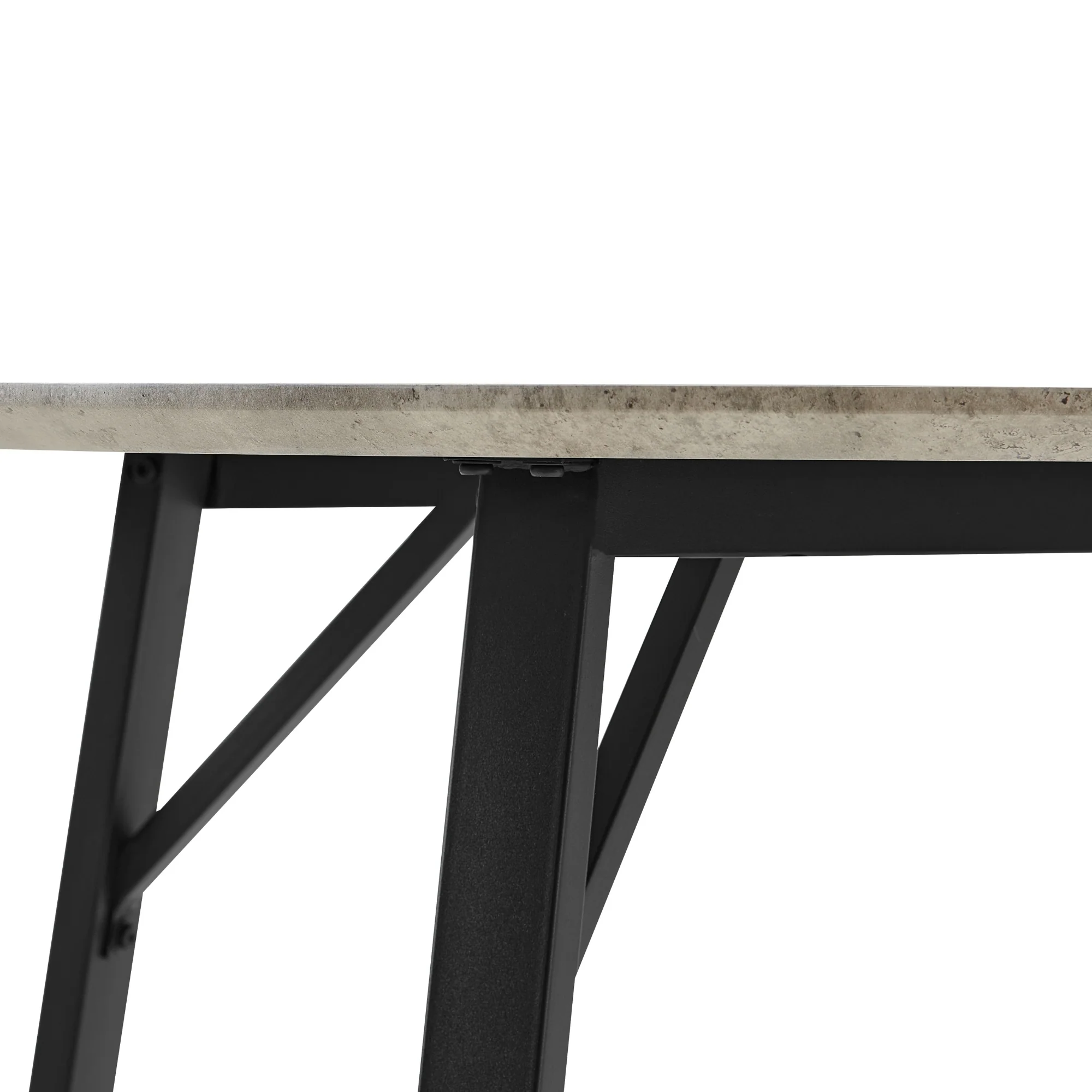 Supreme 120cm Round Dining Table Faux Marble Melamine Top Stone Grey - Image 5