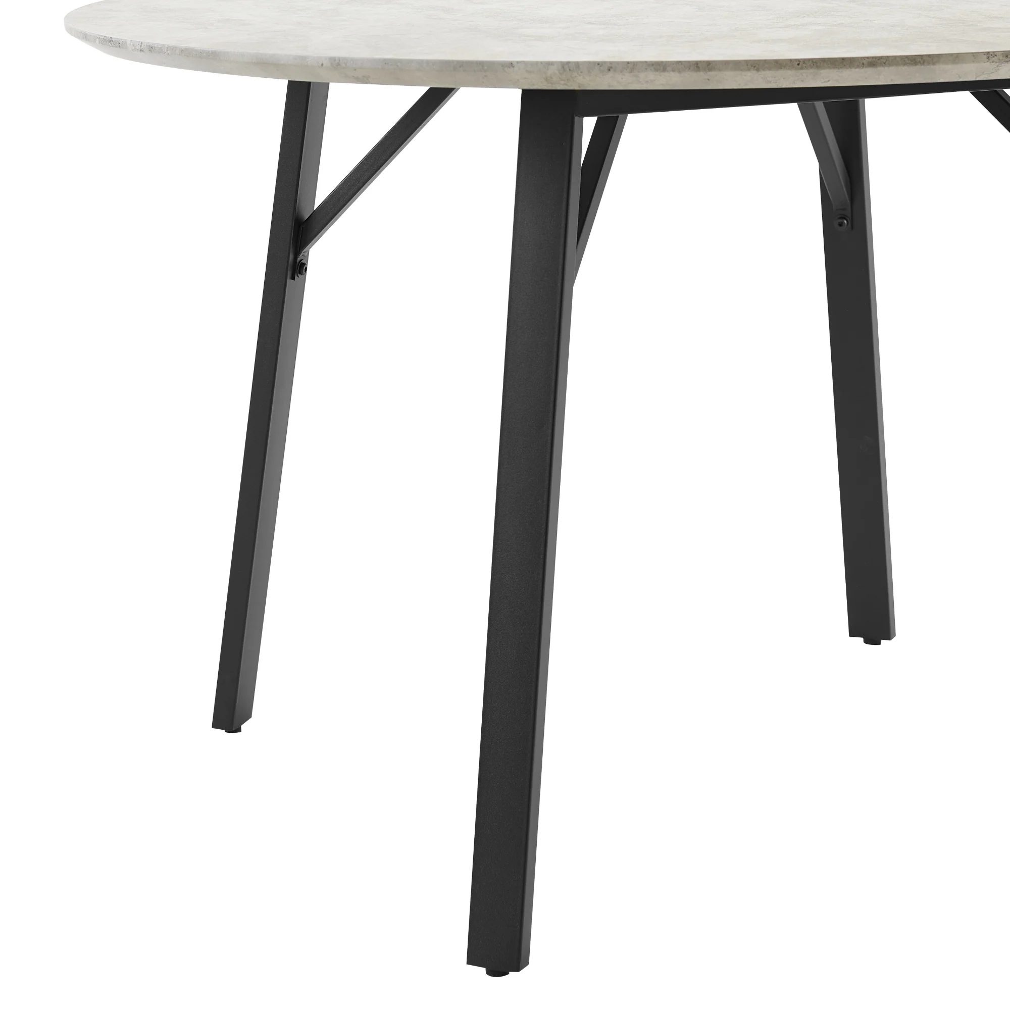 Supreme 120cm Round Dining Table Faux Marble Melamine Top Stone Grey - Image 6