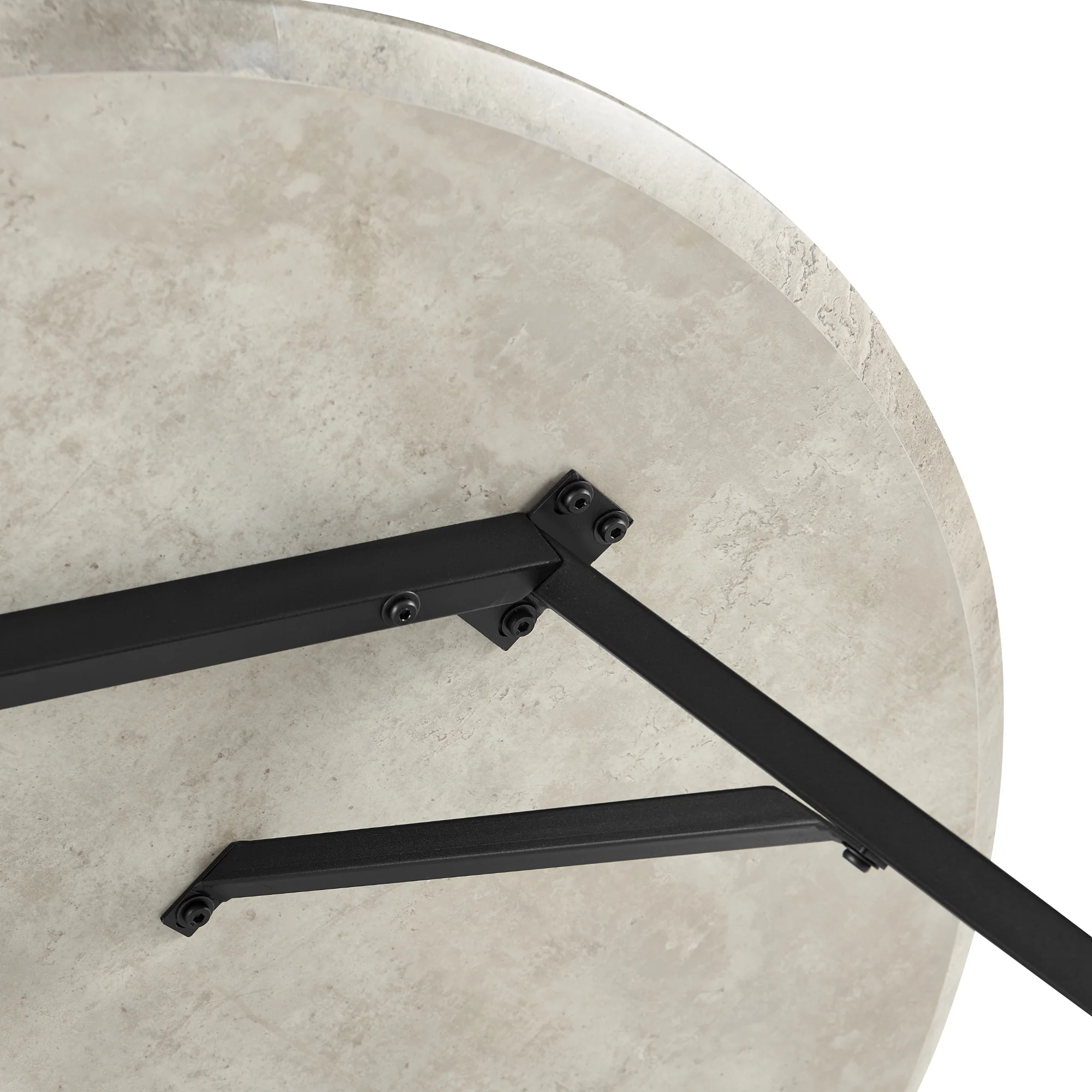 Supreme 120cm Round Dining Table Faux Marble Melamine Top Stone Grey - Image 7