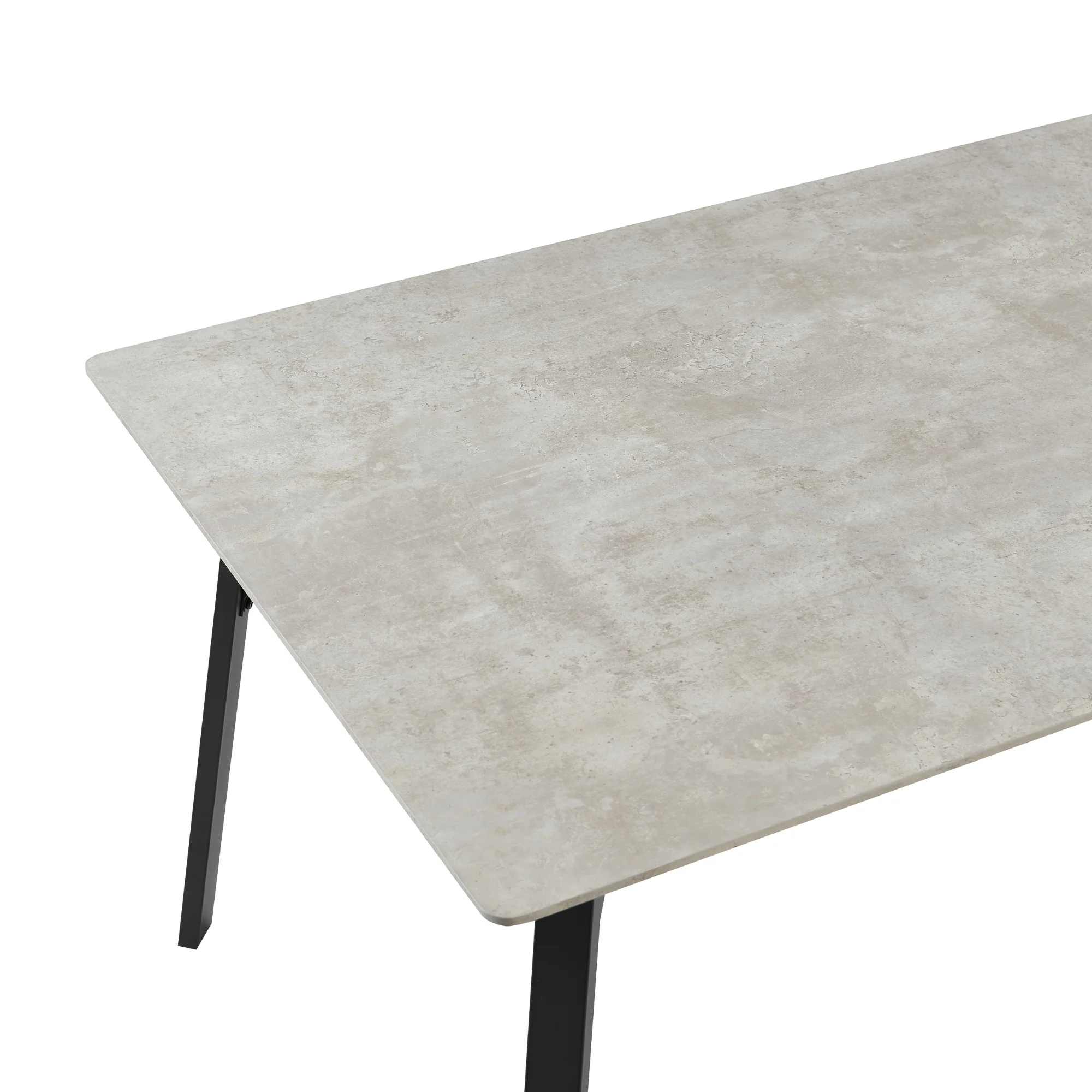 Supreme 200cm Dining Table Faux Marble Melamine Top Stone Grey - Image 5