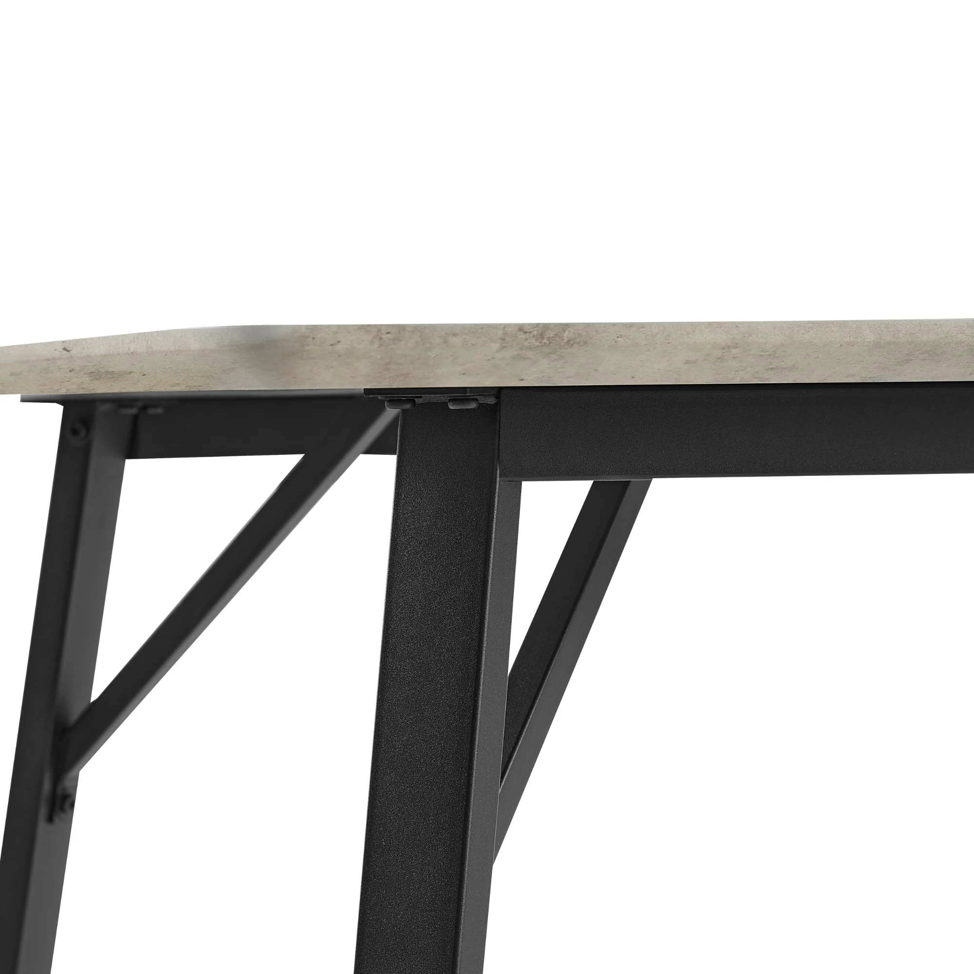 Supreme 200cm Dining Table Faux Marble Melamine Top Stone Grey - Image 6