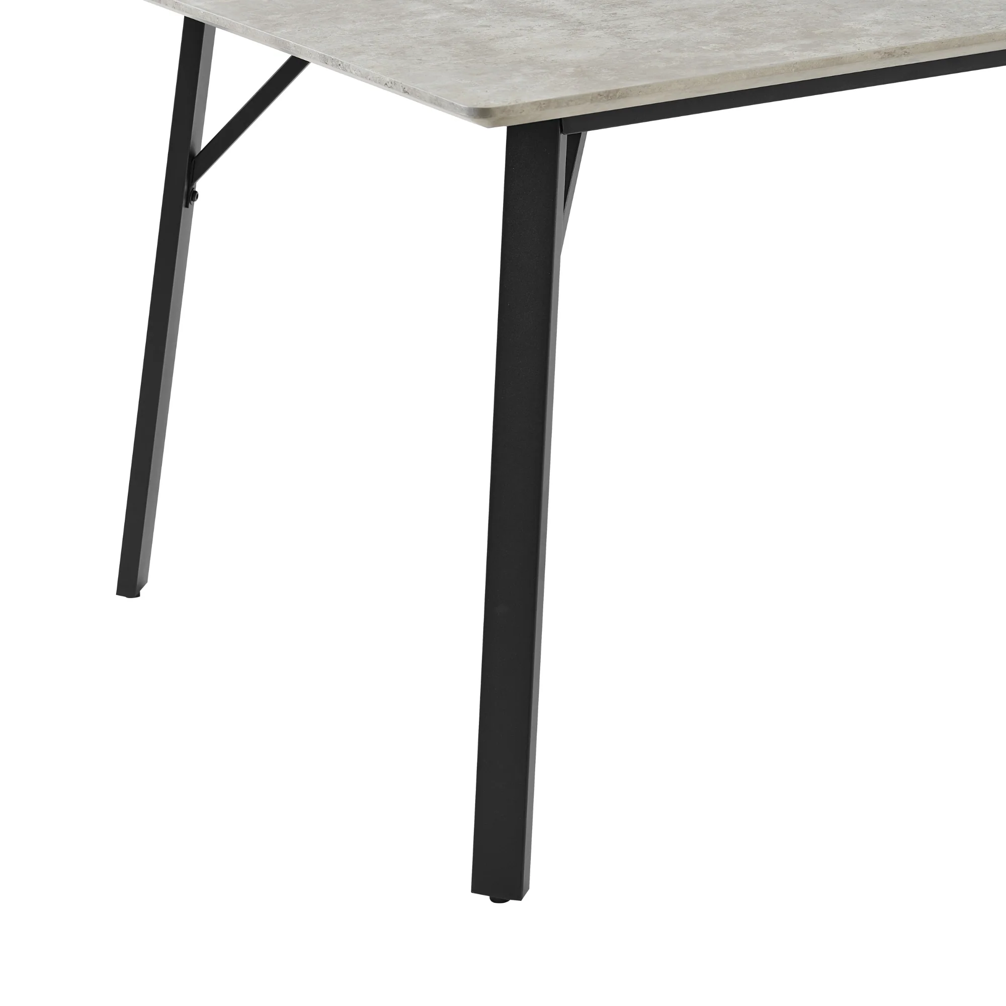 Supreme 200cm Dining Table Faux Marble Melamine Top Stone Grey - Image 7