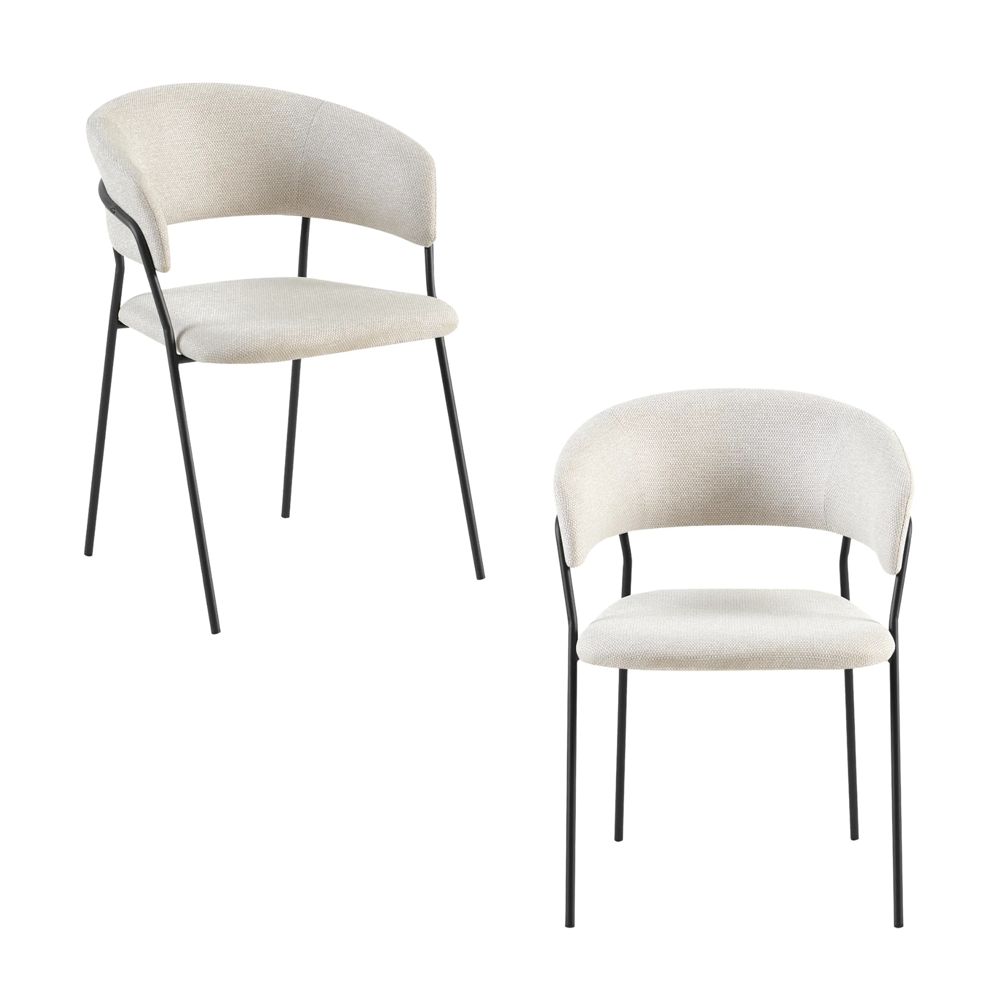 Supreme 2pc Set Dining Chair Beige - Image 2