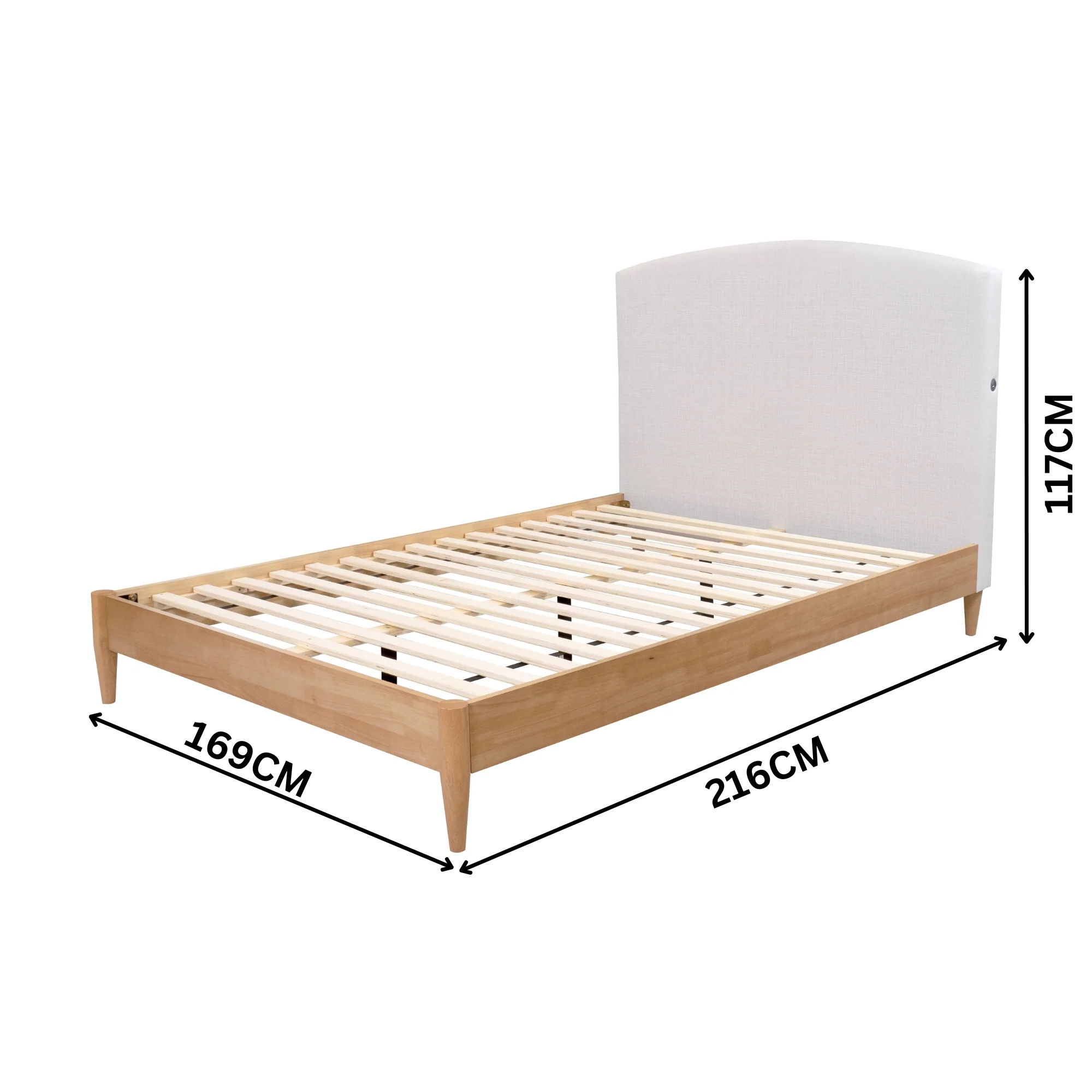 Tammy Queen Bed Frame USB Port Oak Grey - Image 3