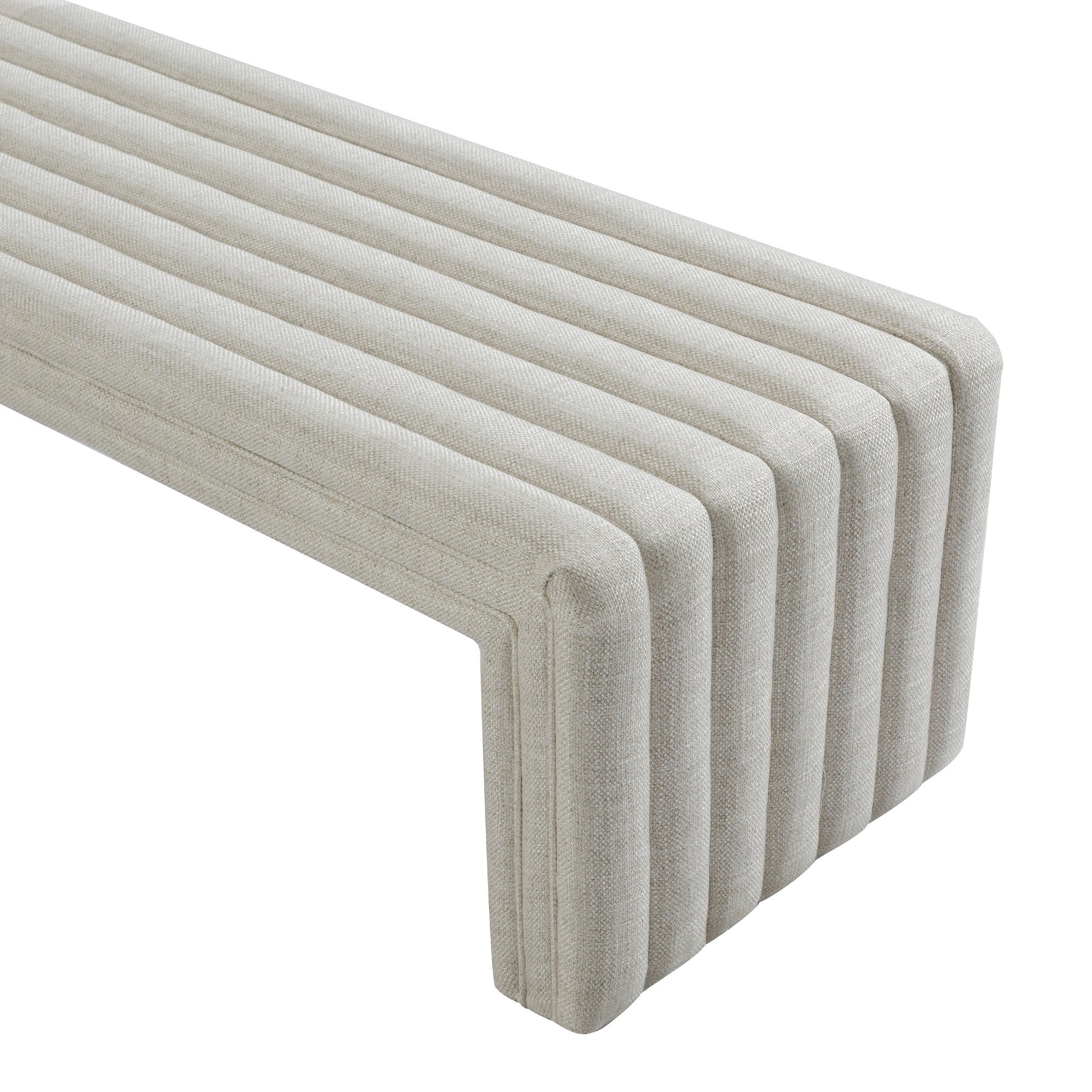 Tasker 140cm Linen Bench Ottoman Natural - Image 4