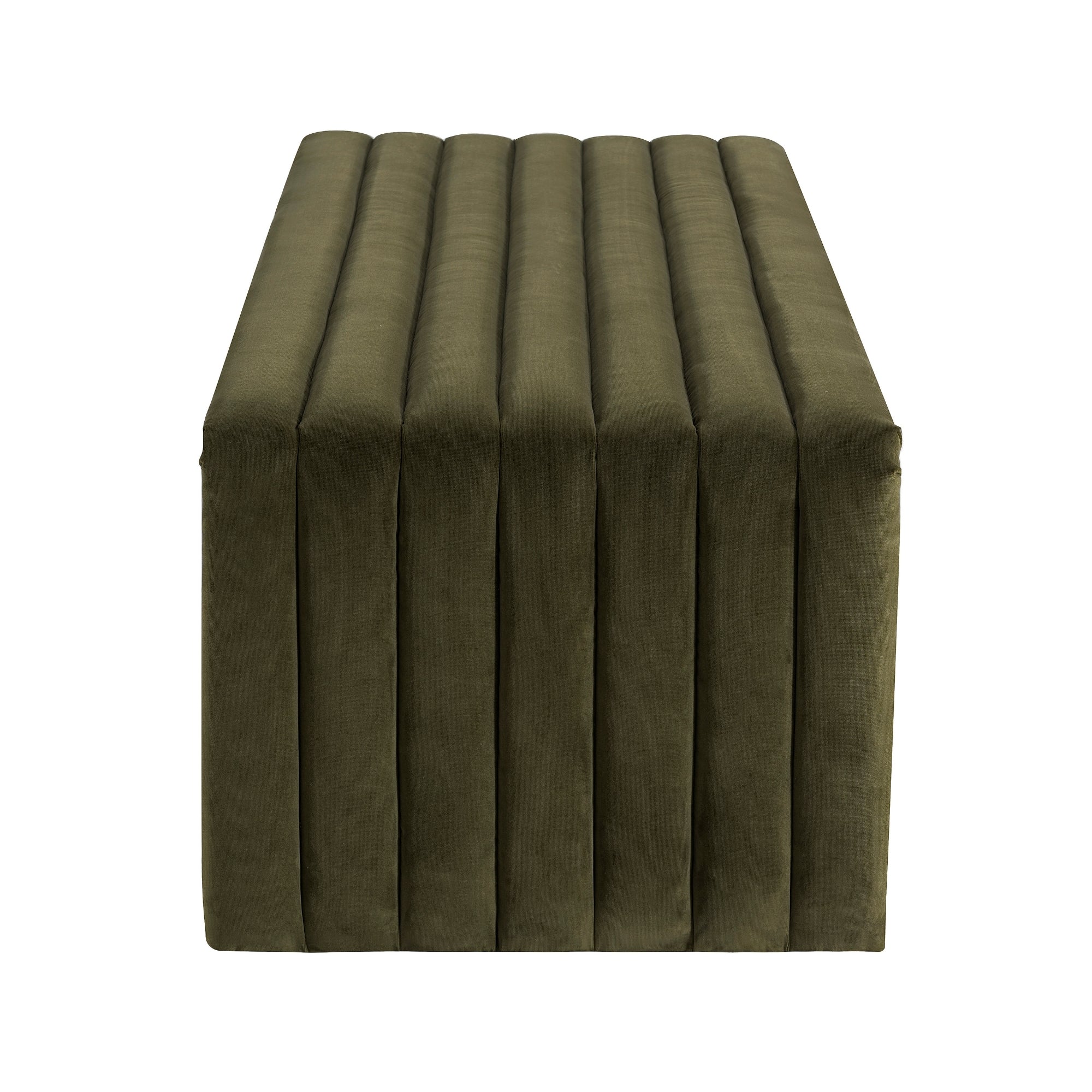 Tasker 140cm Velvet Bench Ottoman Moss - Image 4