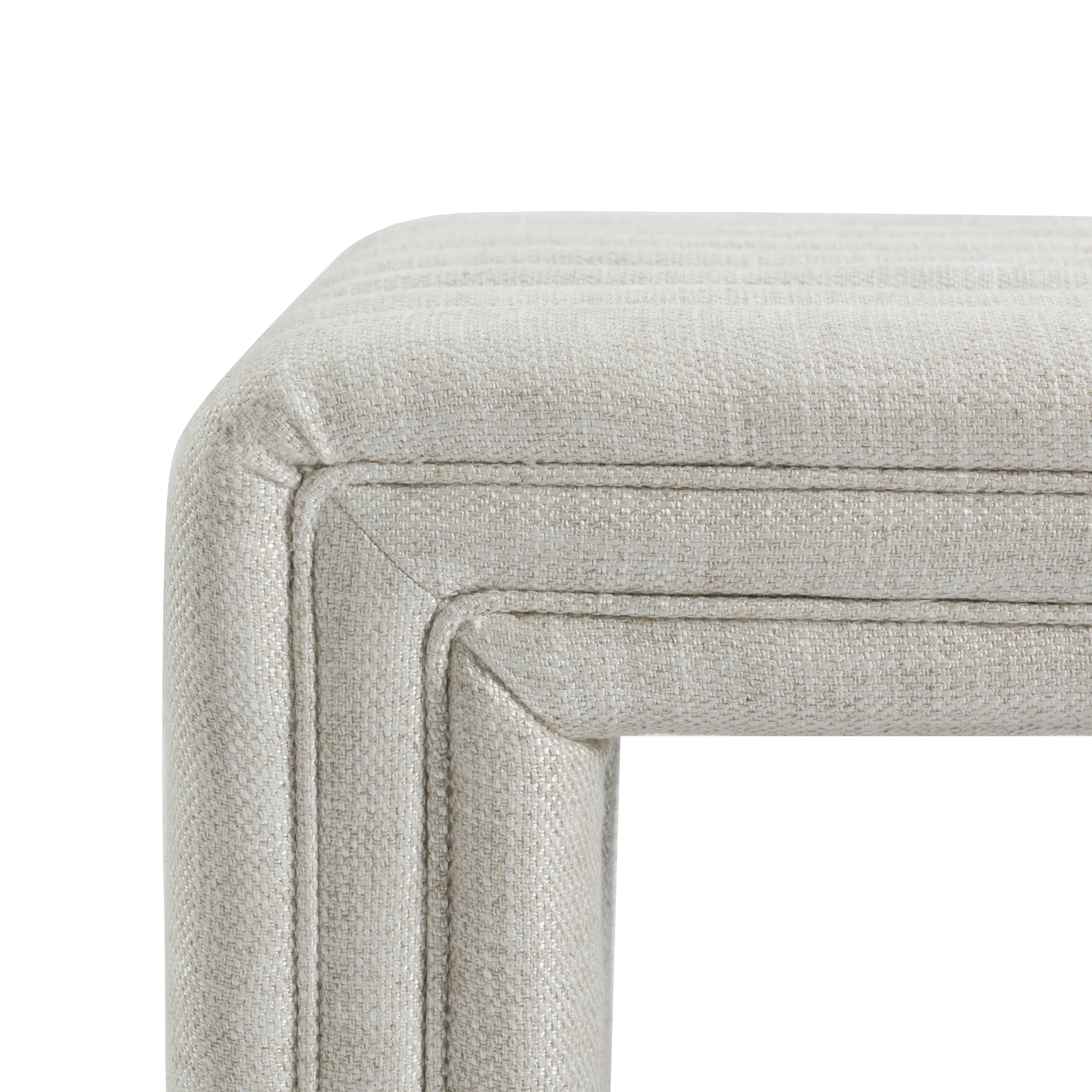 Tasker 55cm Linen Ottoman Natural - Image 5