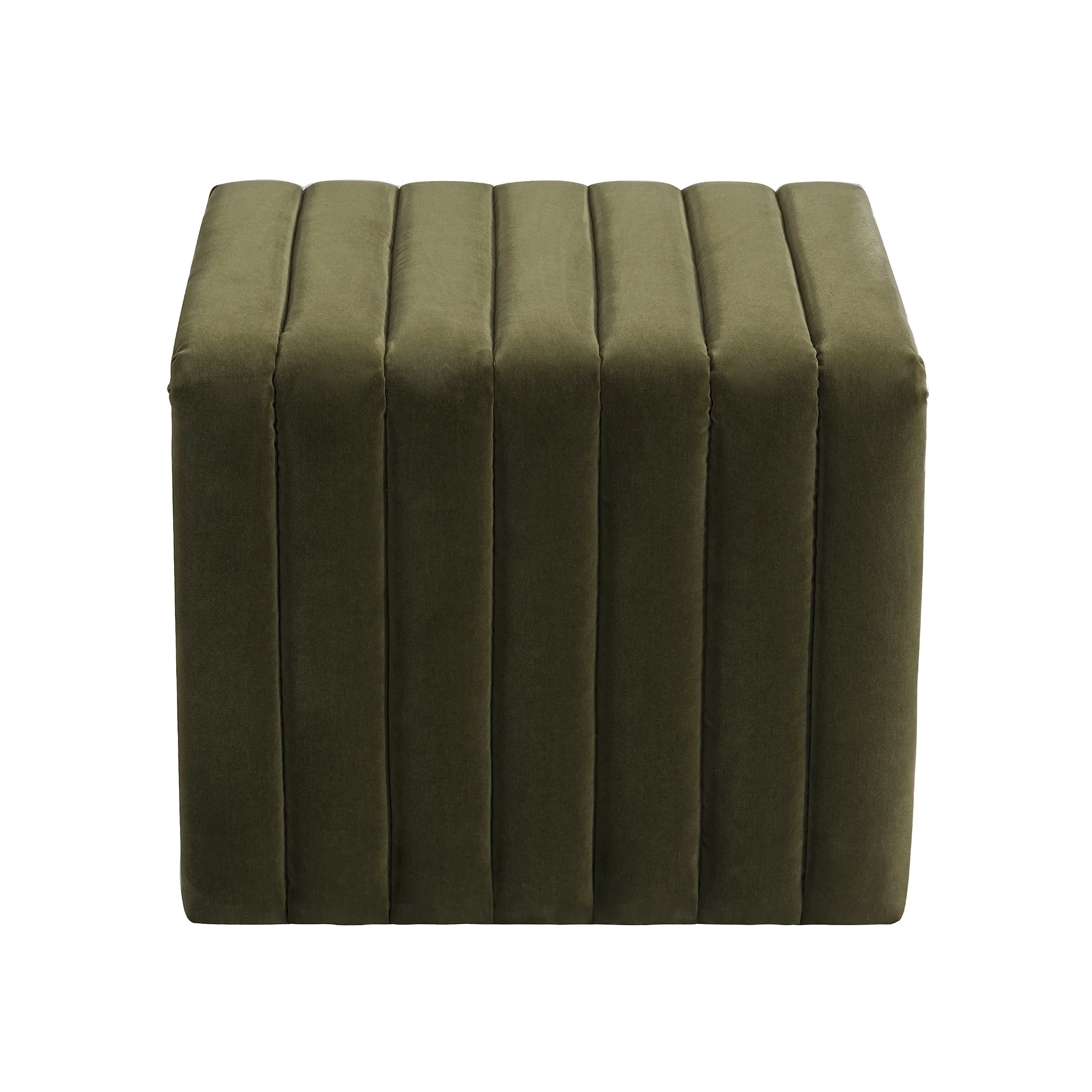 Tasker 55cm Velvet Ottoman Moss - Image 4