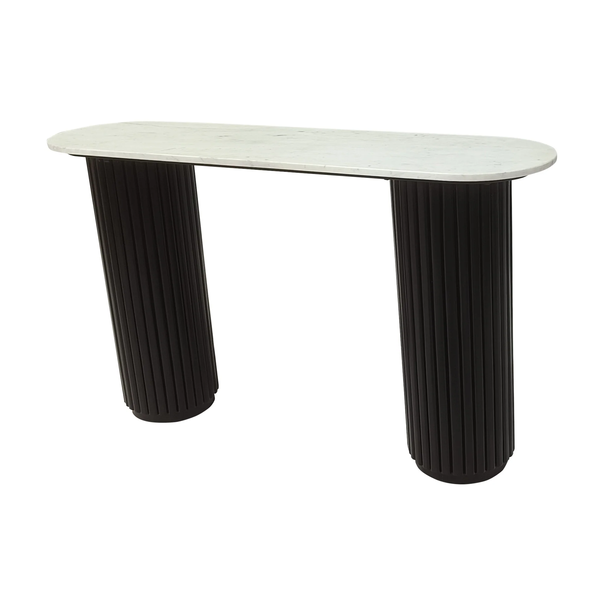 Terri 130cm Marble Console Table Black White - Image 5