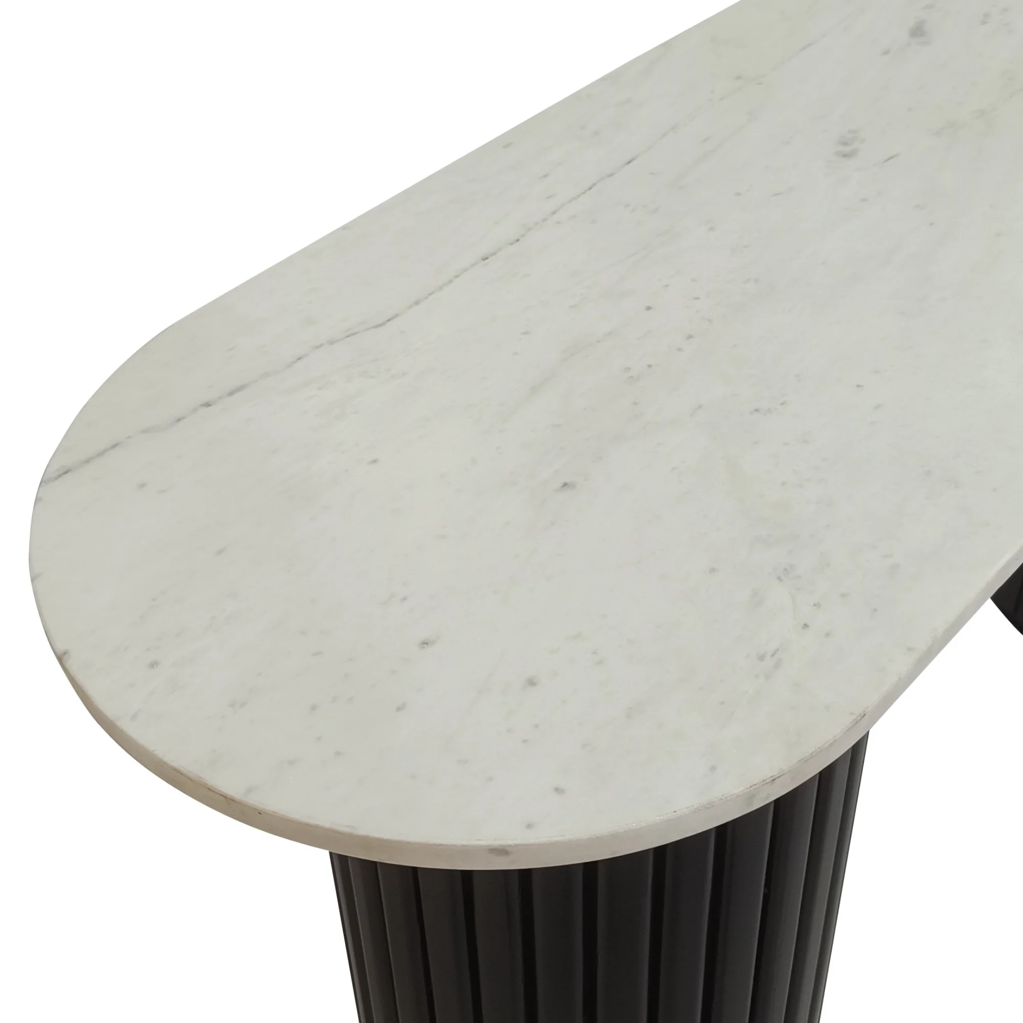 Terri 130cm Marble Console Table Black White - Image 6