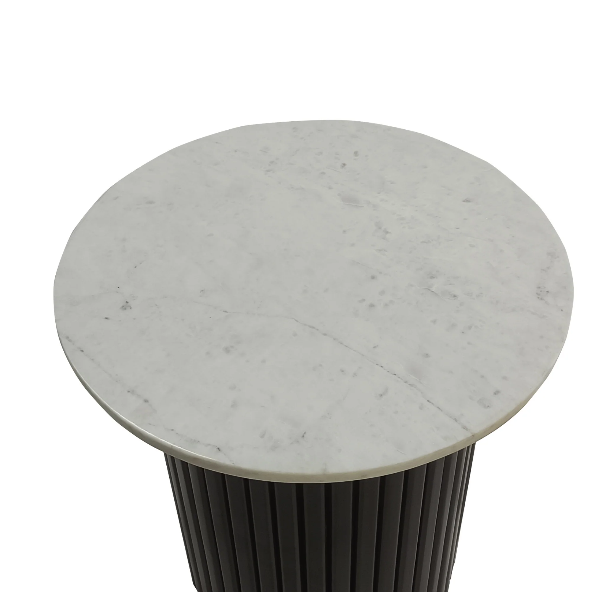 Terri 50cm Marble Lamp Table Black White - Image 5