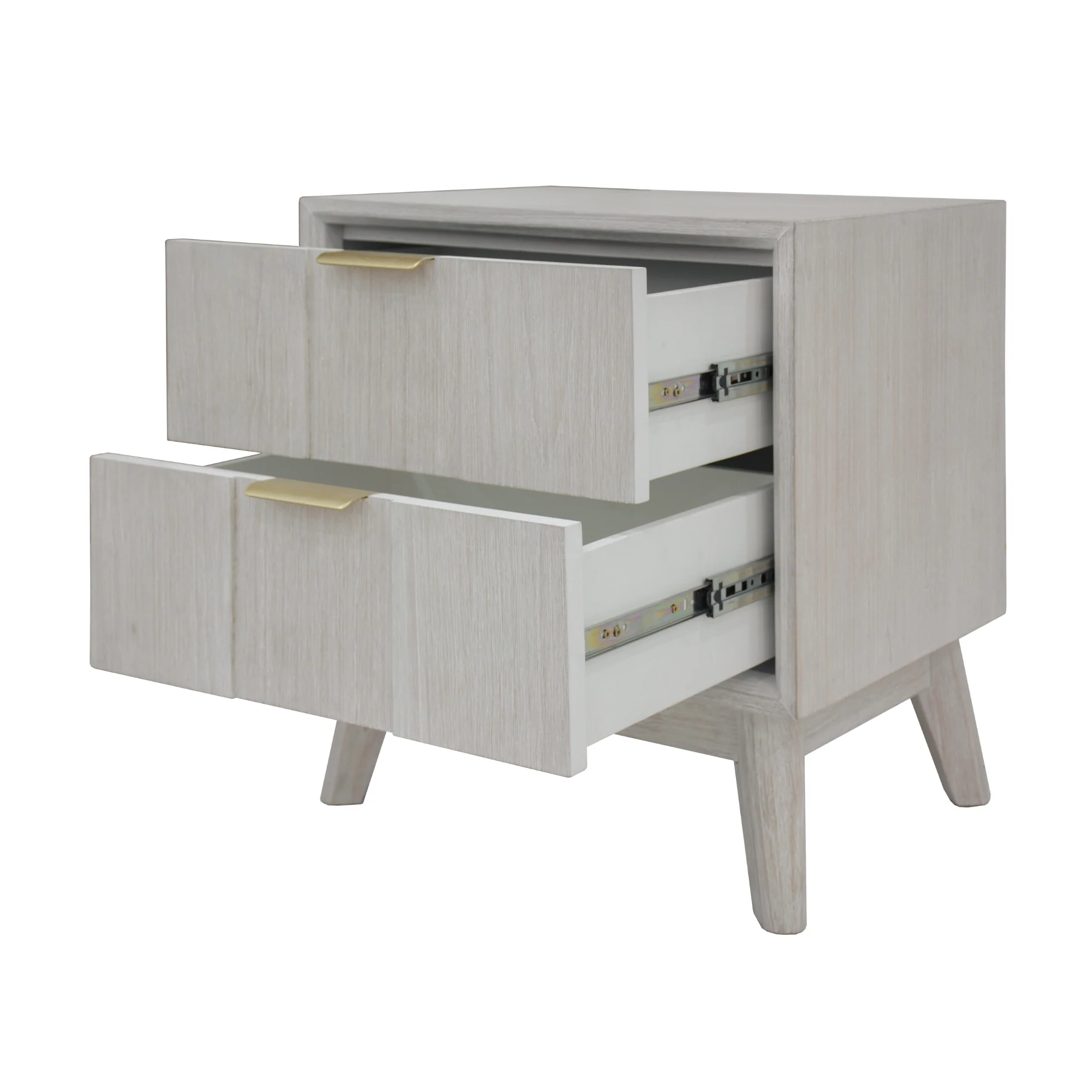 The Croft Bedside Table White Washed - Image 3
