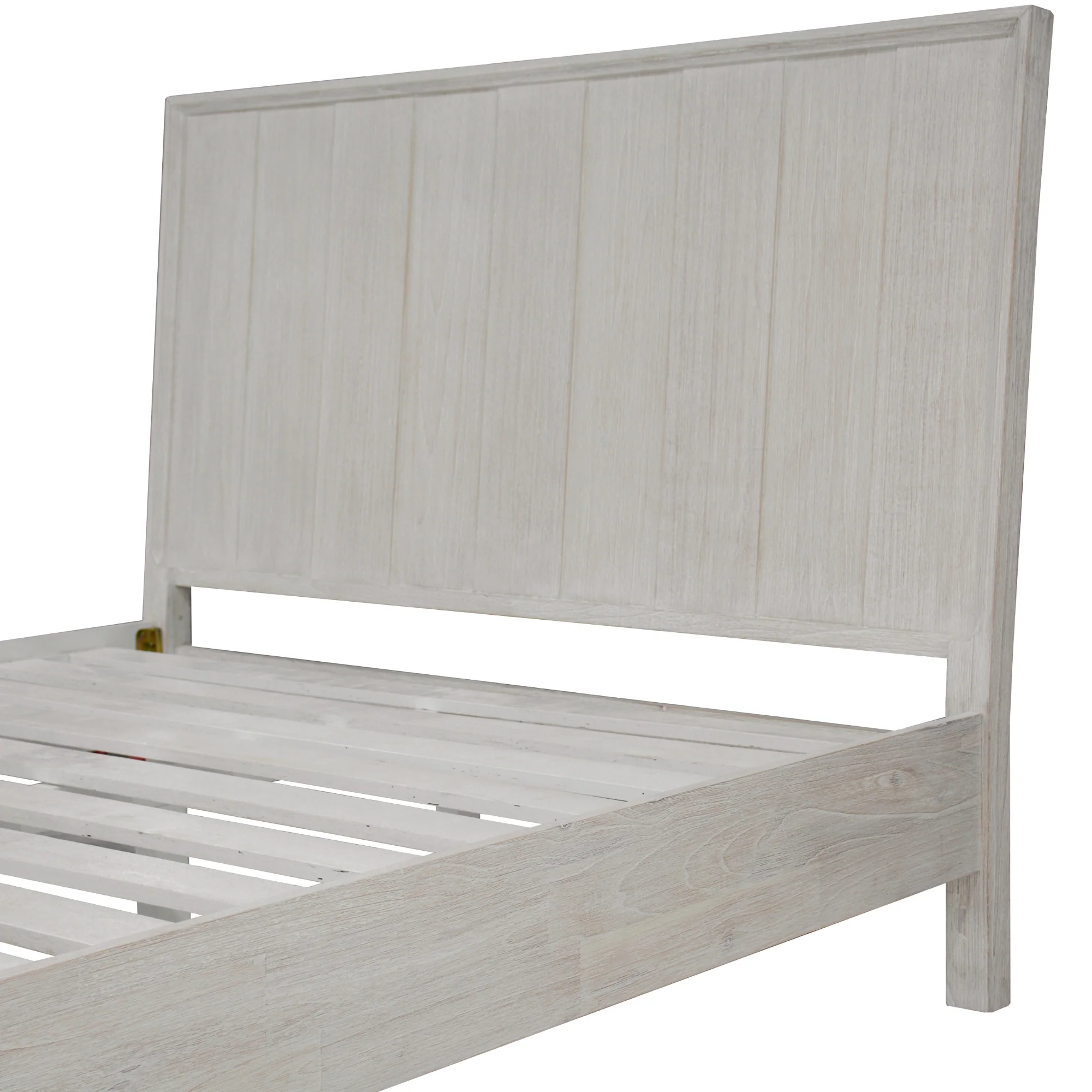 The Croft Double Bed Frame Acacia Timber Frame White Washed - Image 6