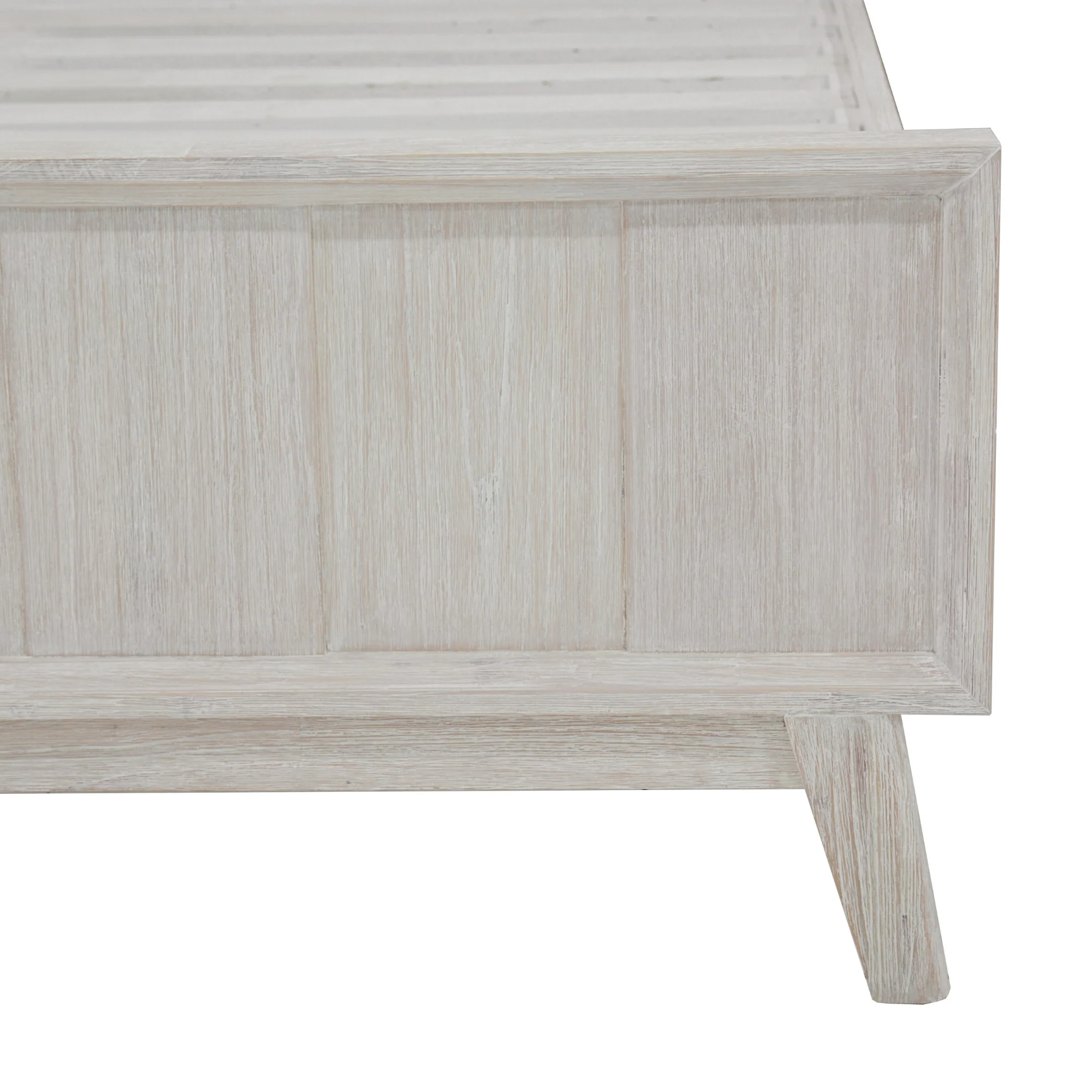 The Croft Queen Bed Frame Acacia Timber Frame White Washed - Image 4