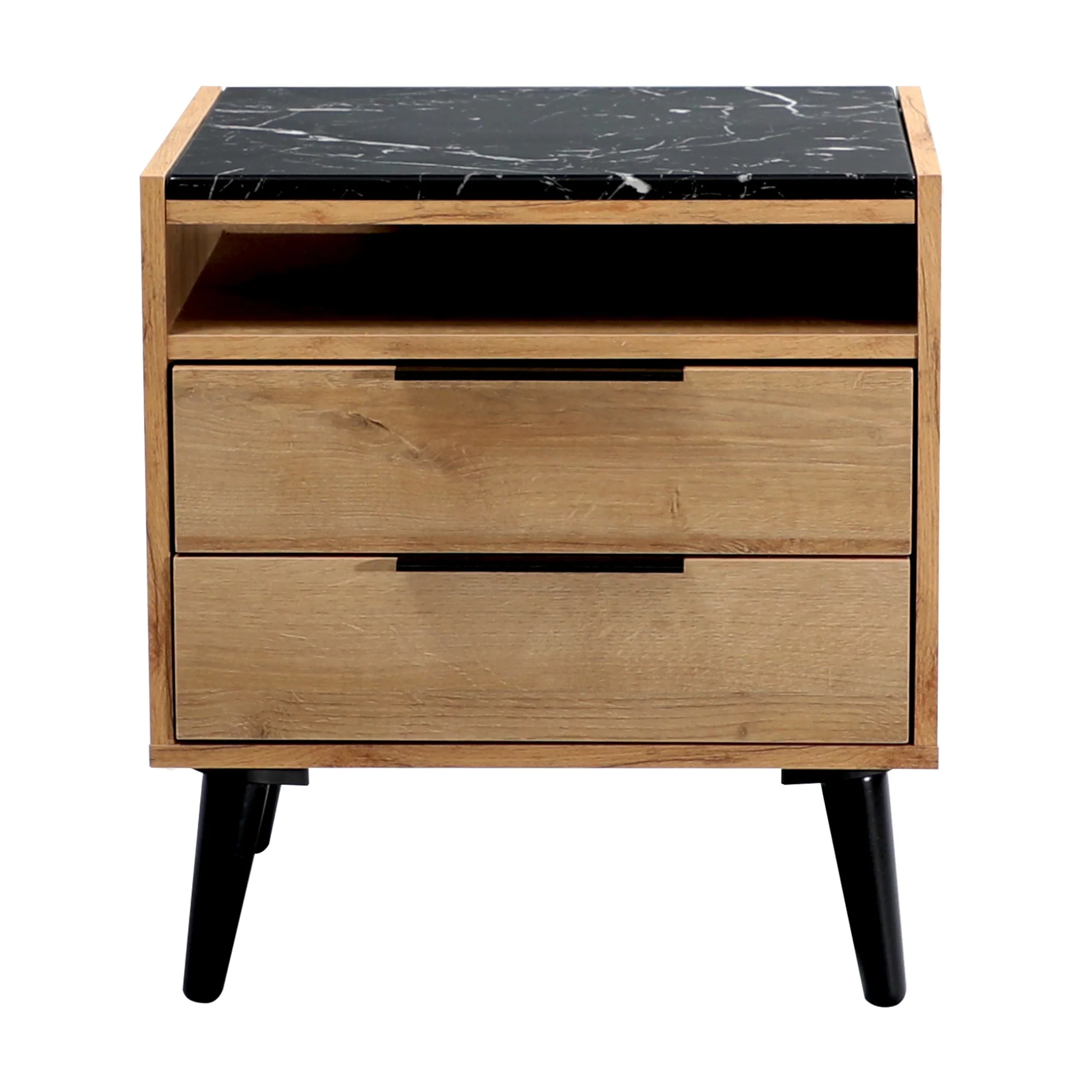 Thelma 2 Drawers Bedside Table Mango Oak - Image 3