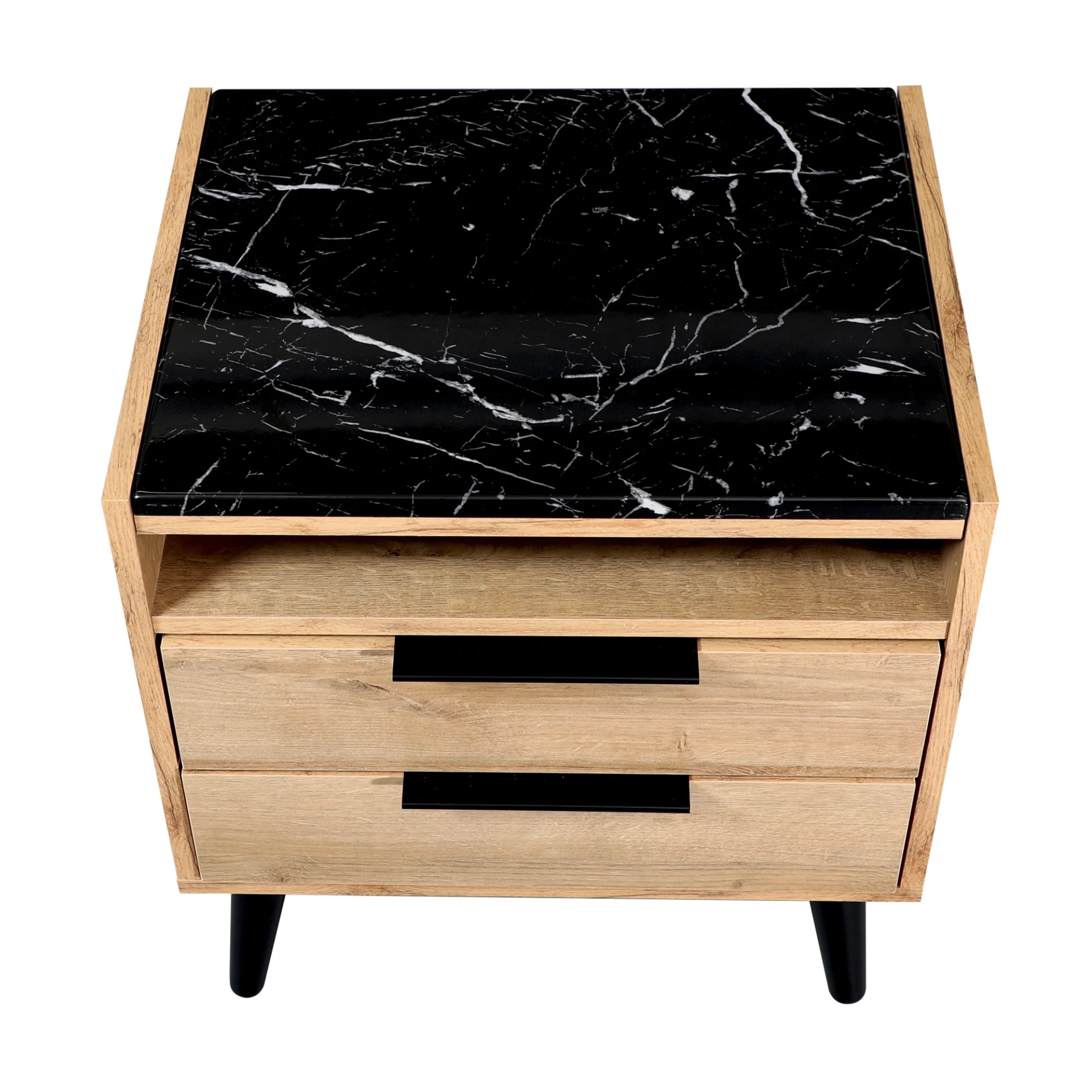 Thelma 2 Drawers Bedside Table Mango Oak - Image 5