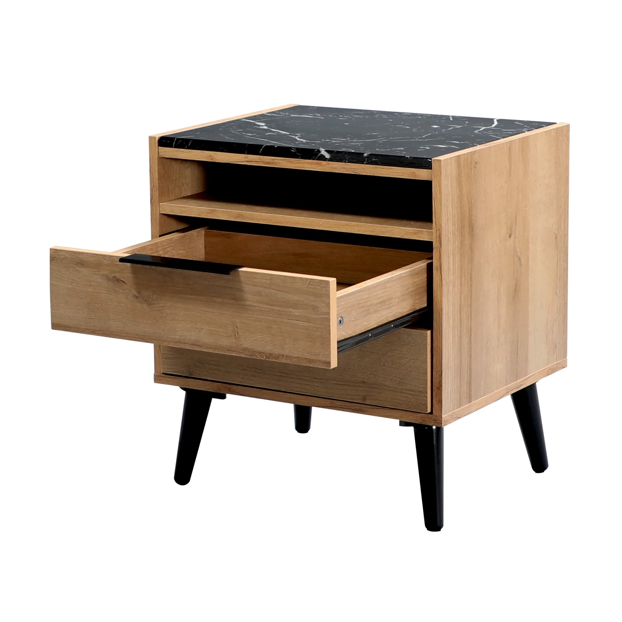 Thelma 2 Drawers Bedside Table Mango Oak - Image 6
