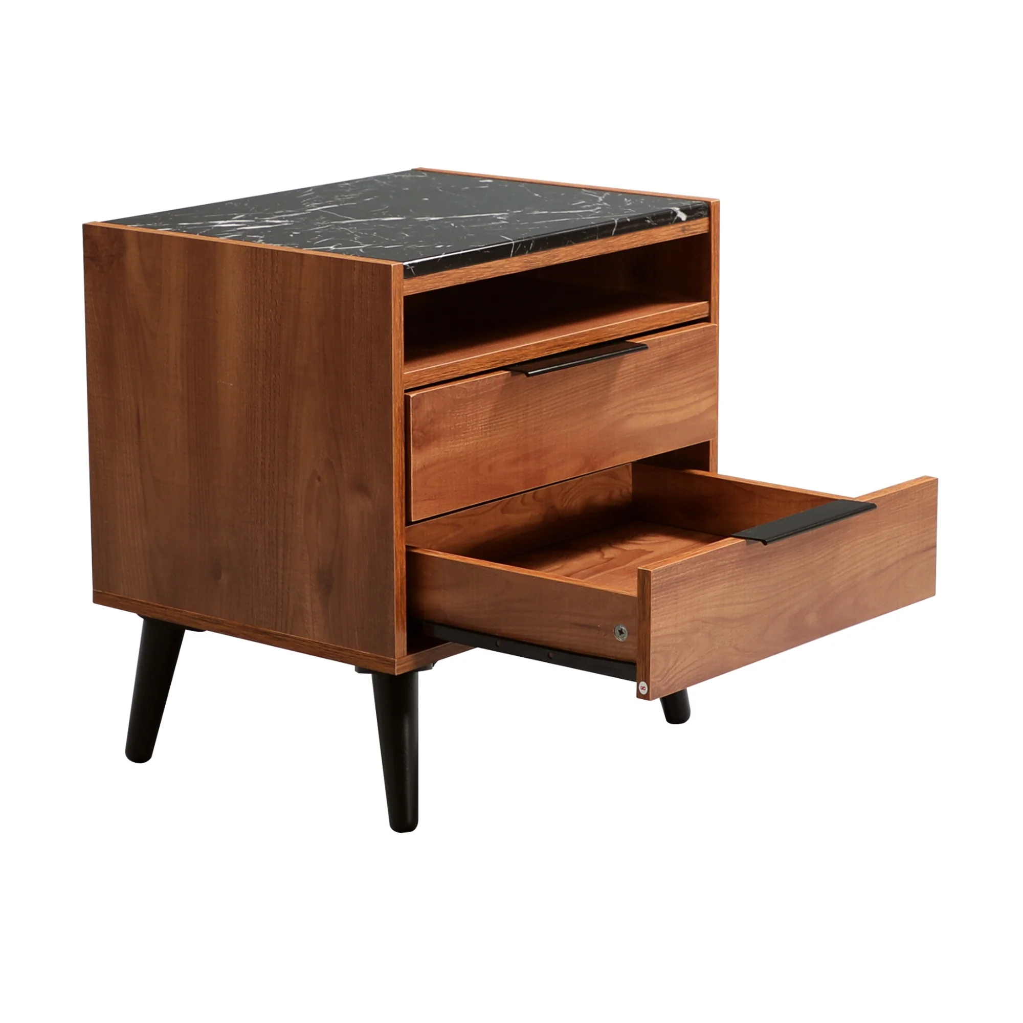 Thelma 2 Drawers Bedside Table Riviera Oak - Image 4