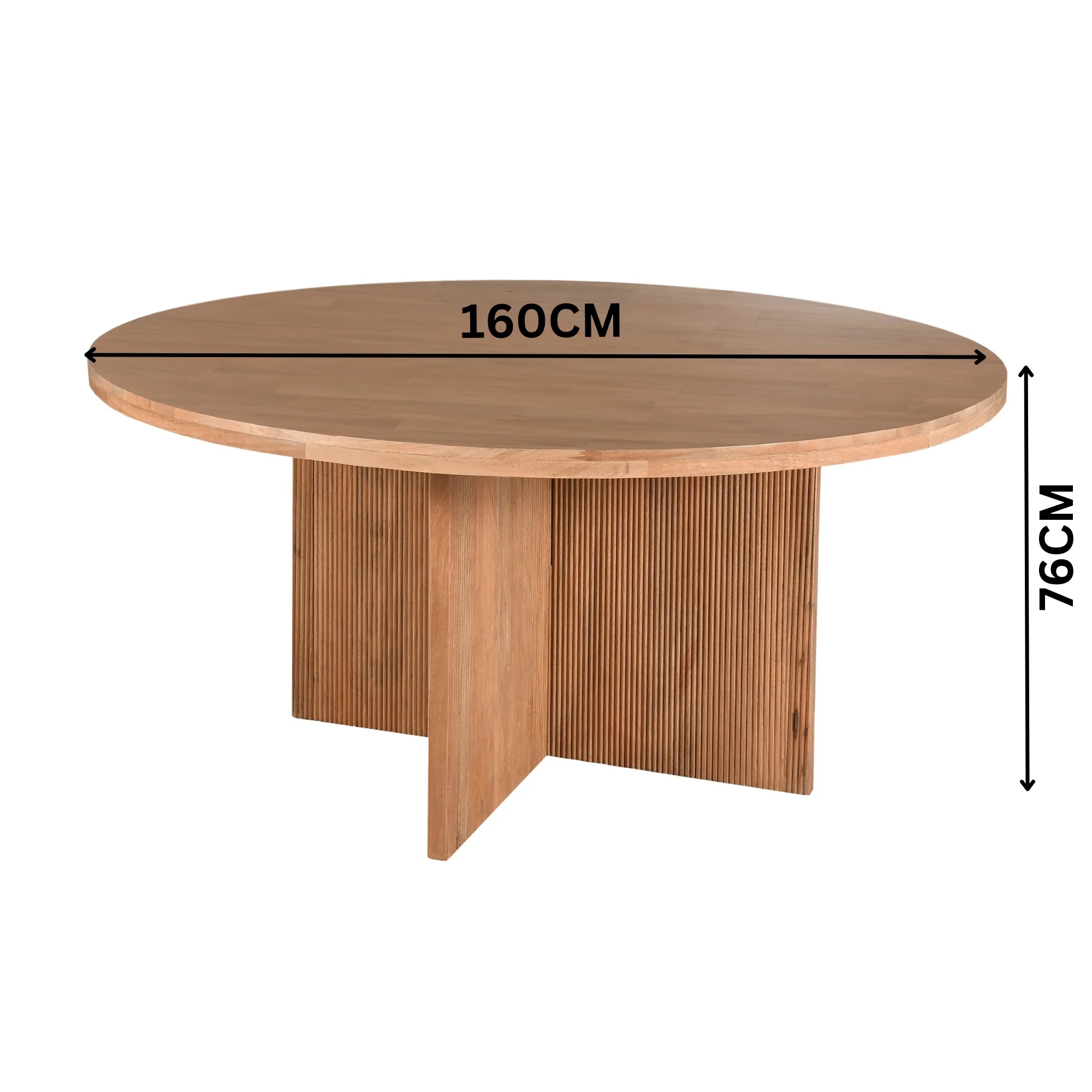 Thorin 160cm Solid Timber Round Dining Table Natural - Image 3