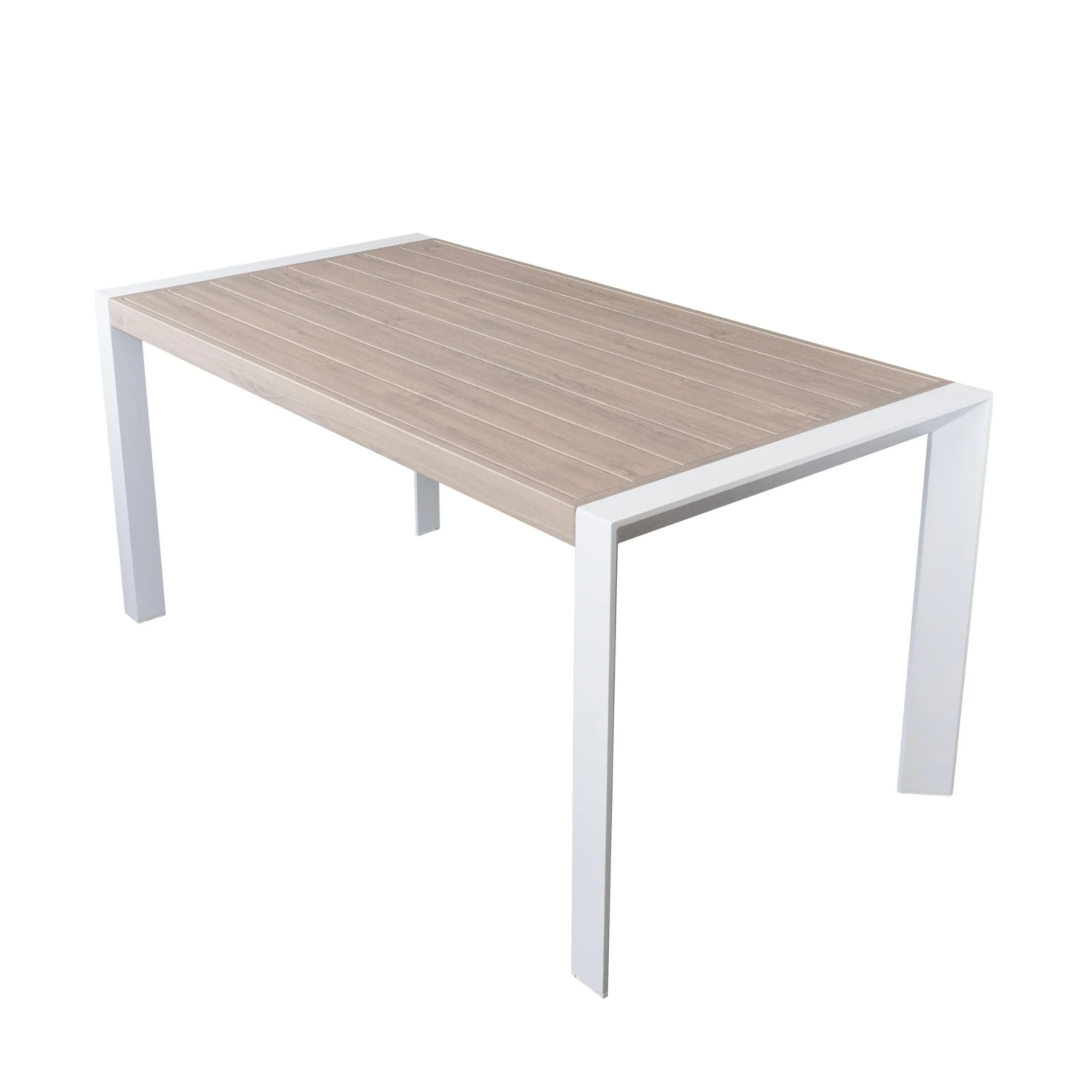 Torres 160cm Outdoor Aluminium Dining Table White - Image 2