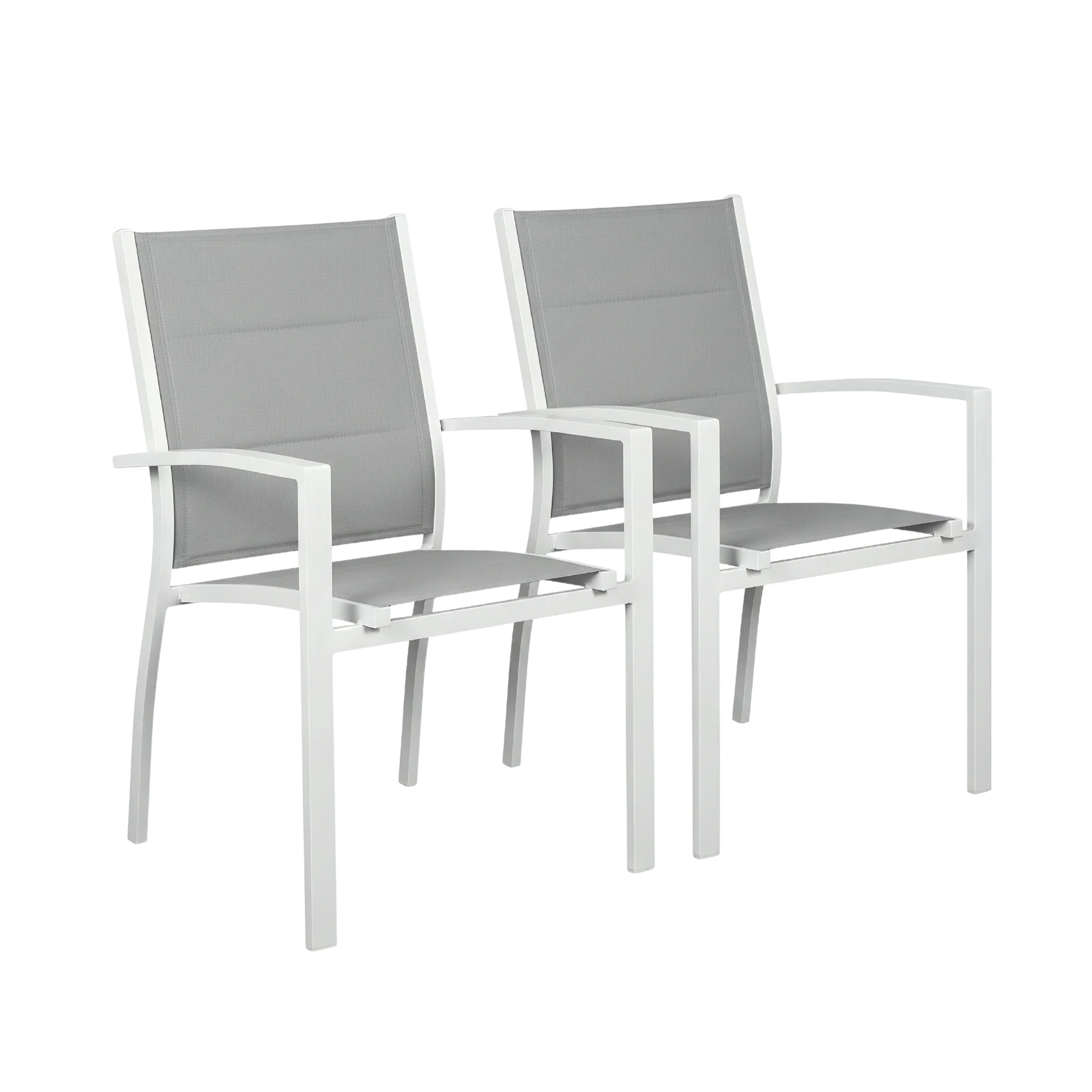 Torres 2pc Set Outdoor Aluminium Dining Chair White - Image 2