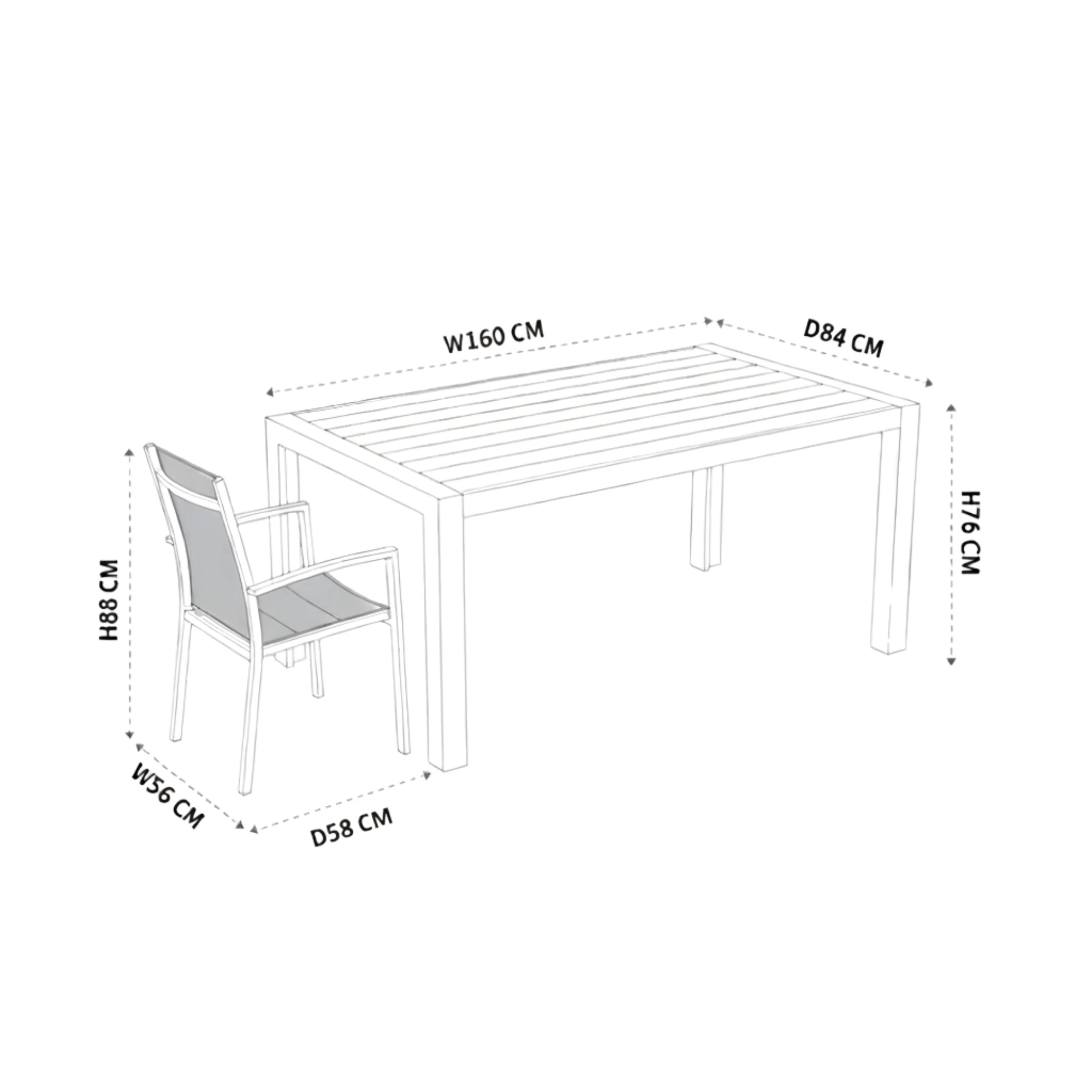 Torres 2pc Set Outdoor Aluminium Dining Chair White - Image 8