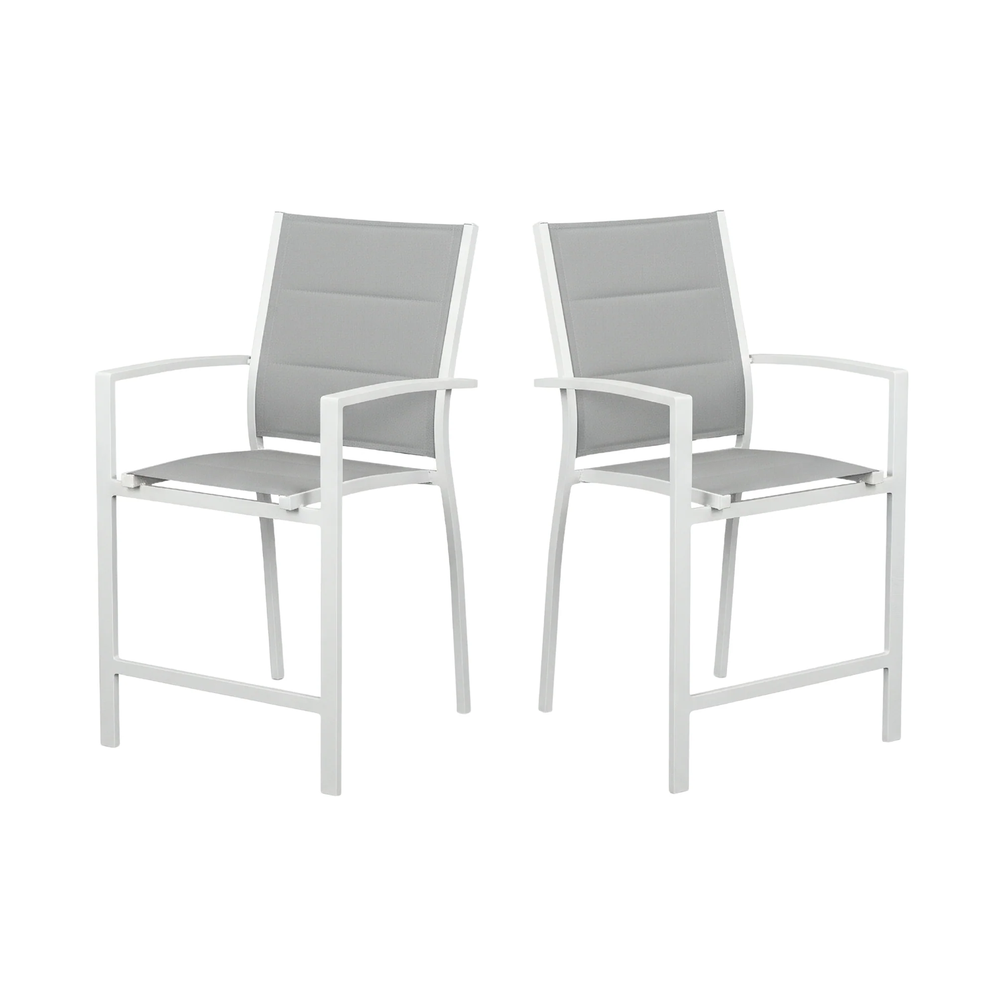 Torres 2pc Set Outdoor Barstool Aluminium Bar Chair White - Image 2