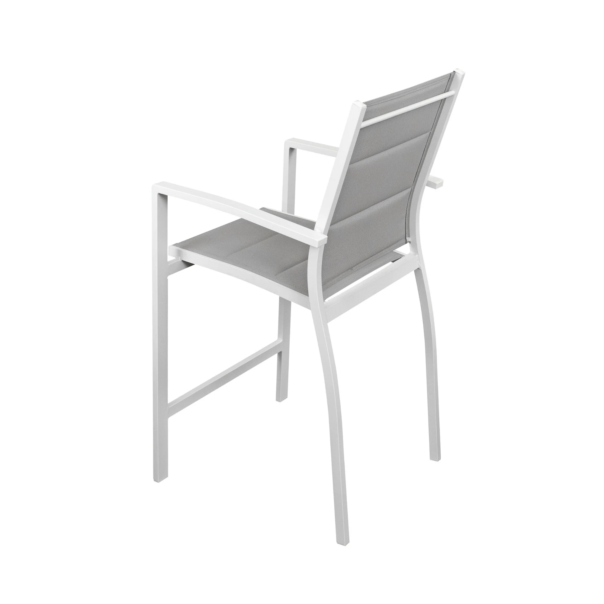 Torres 2pc Set Outdoor Barstool Aluminium Bar Chair White - Image 5