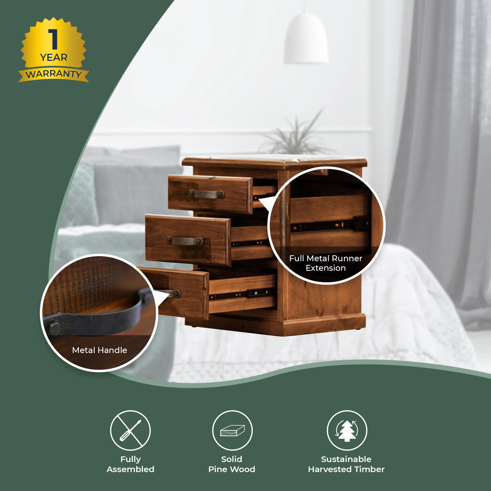 Umber Bedside Table - Image 4