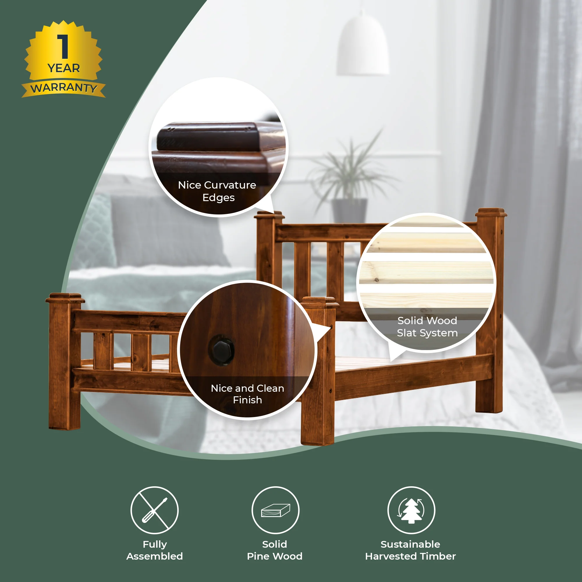 Umber Queen Bed Frame - Image 5