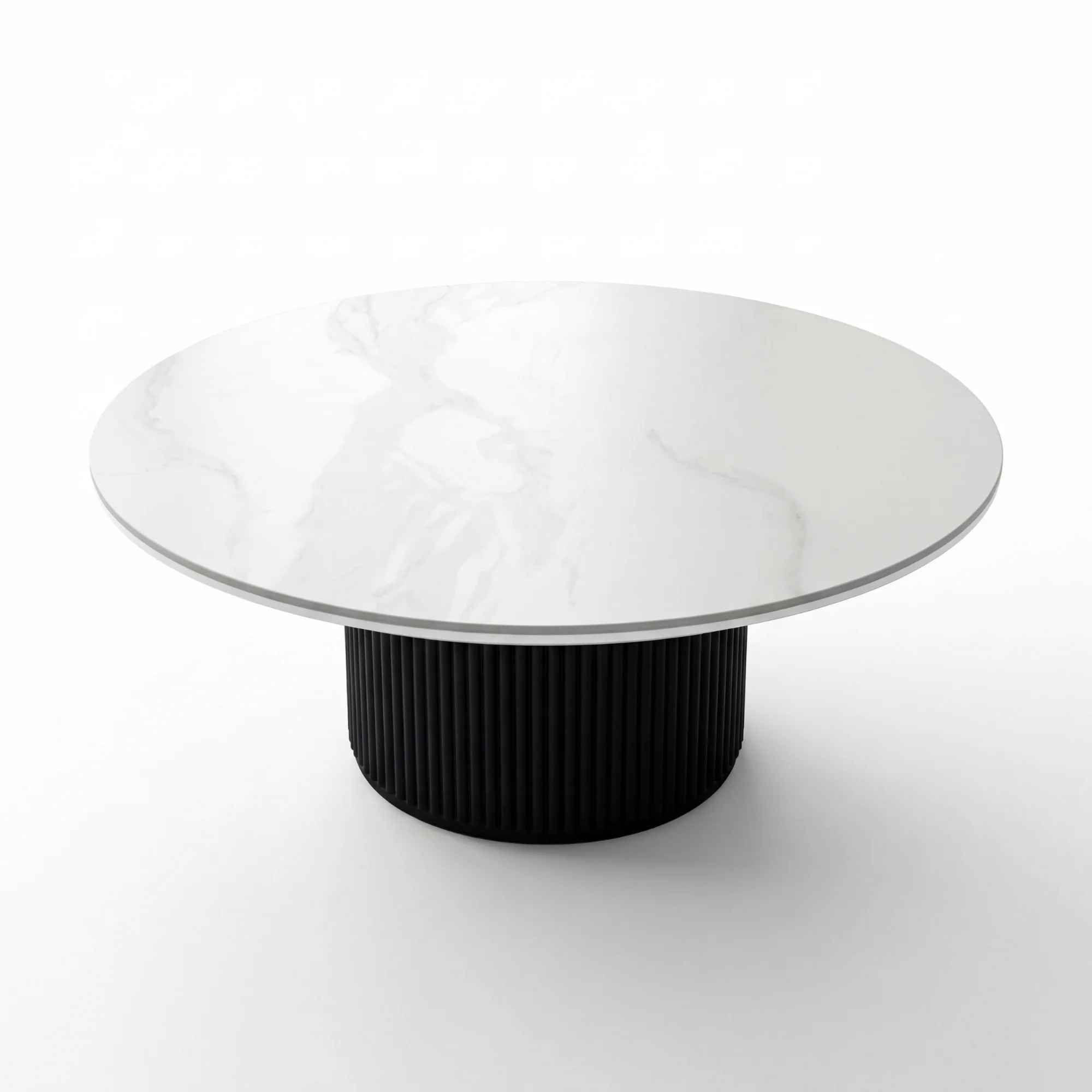Valen 110cm Round Cofffe Table Ceramic Stone Top Black - Image 7