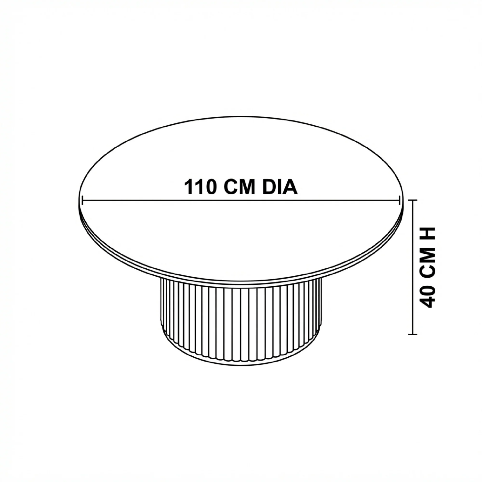 Valen 110cm Round Cofffe Table Ceramic Stone Top Black - Image 8