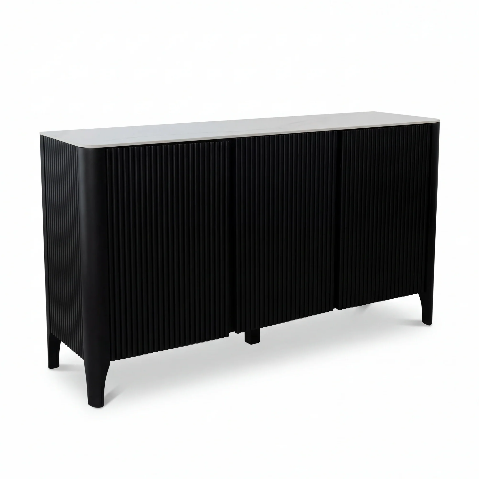 Valen 150cm Buffet Table Ceramic Stone Top Black - Image 2