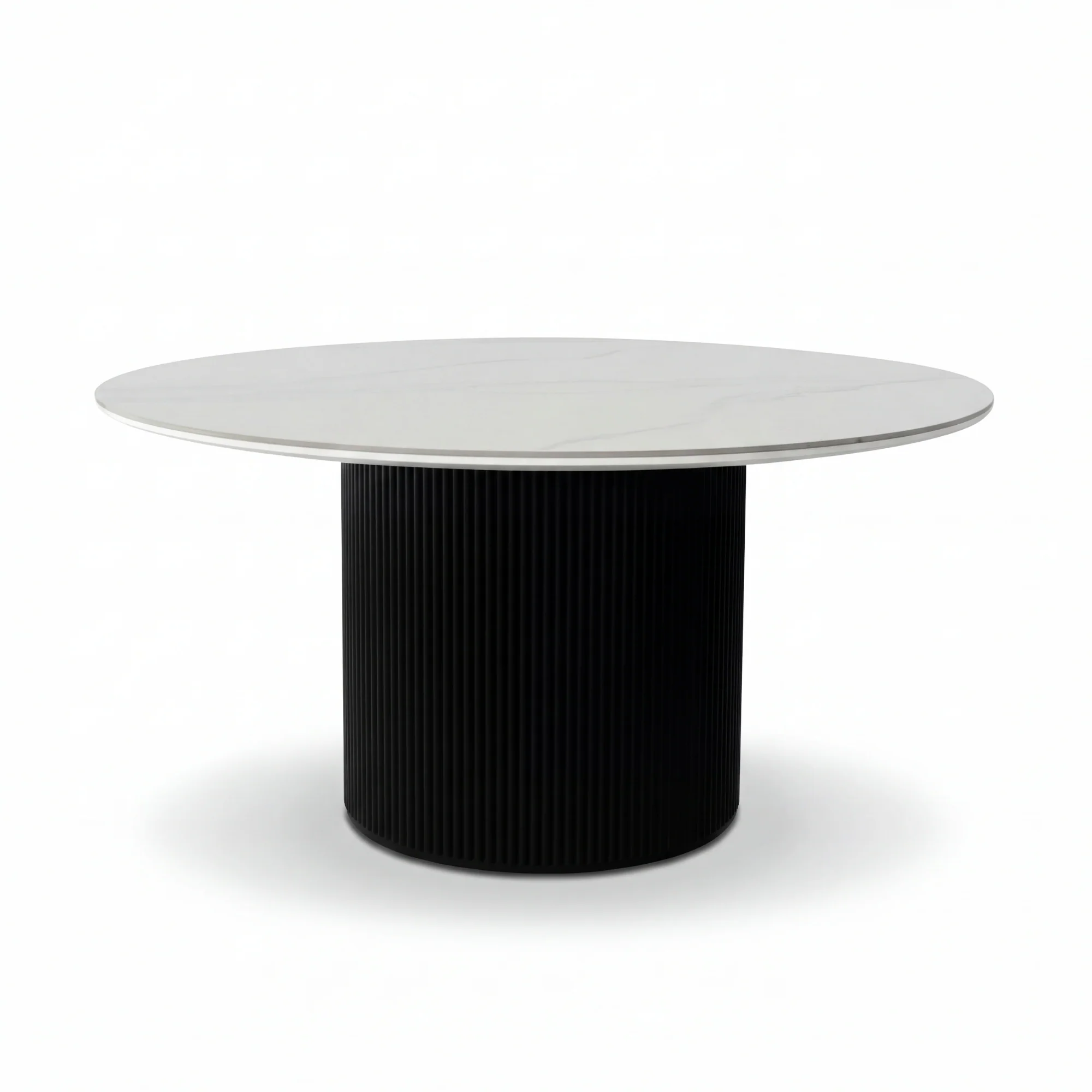 Valen 150cm Round Dining Table Ceramic Stone Top Black - Image 2