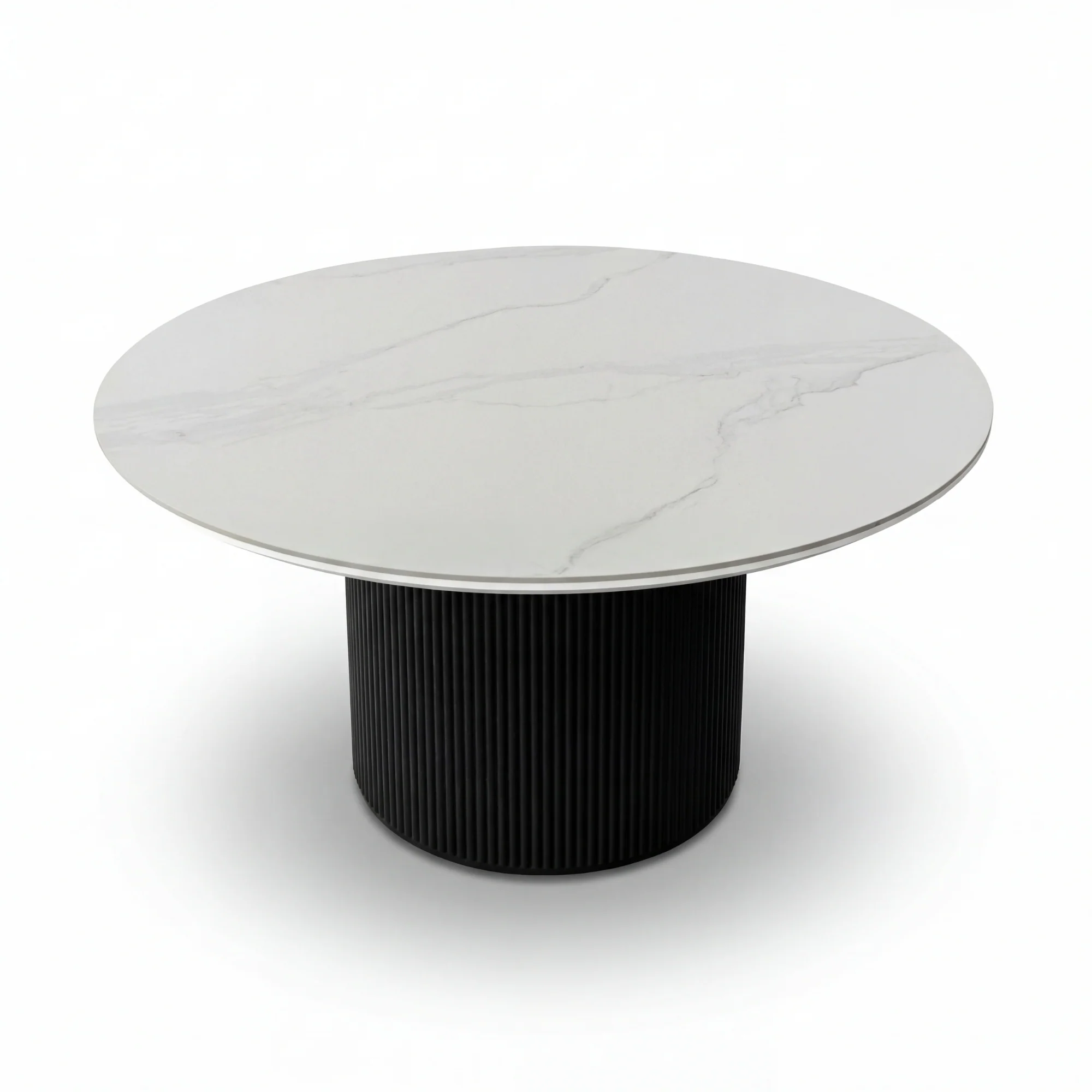 Valen 150cm Round Dining Table Ceramic Stone Top Black - Image 6