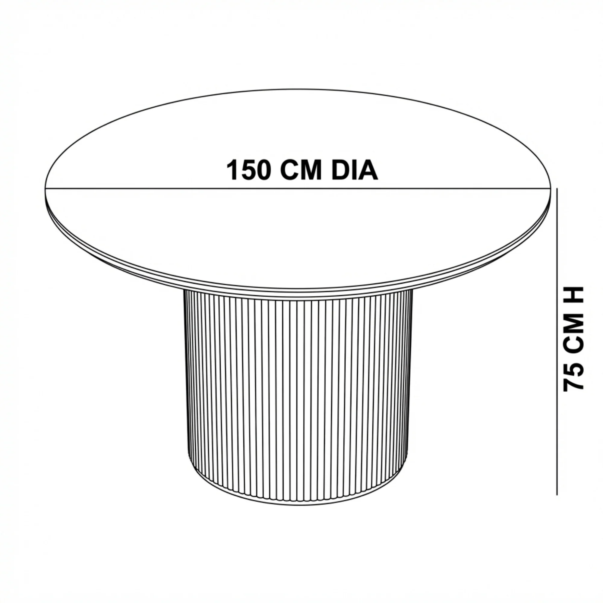 Valen 150cm Round Dining Table Ceramic Stone Top Black - Image 8