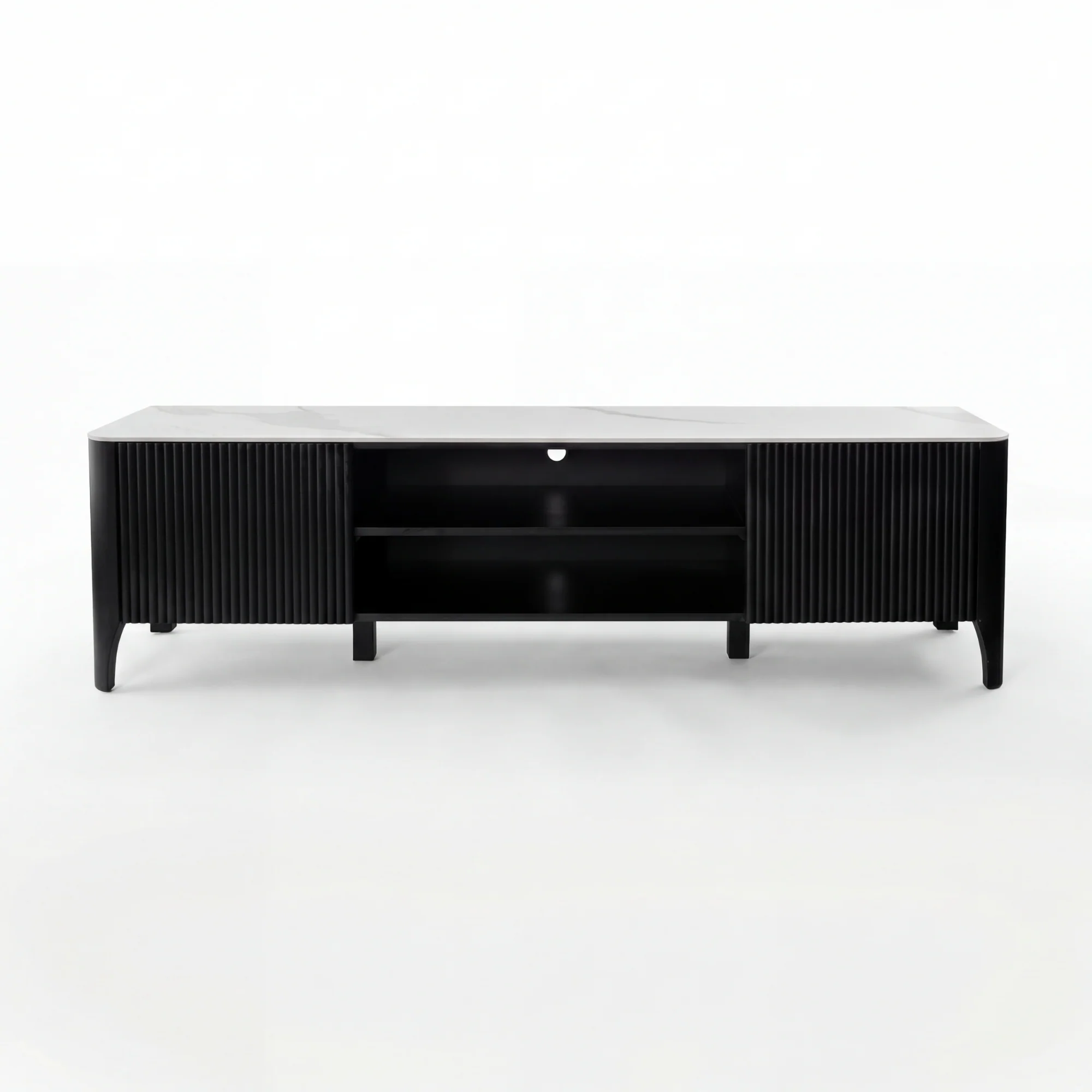 Valen 200cm ETU Entertainment TV Unit Ceramic Stone Top Black - Image 6
