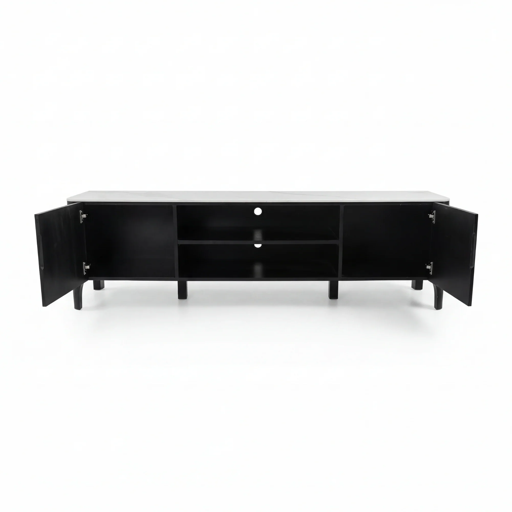 Valen 200cm ETU Entertainment TV Unit Ceramic Stone Top Black - Image 7