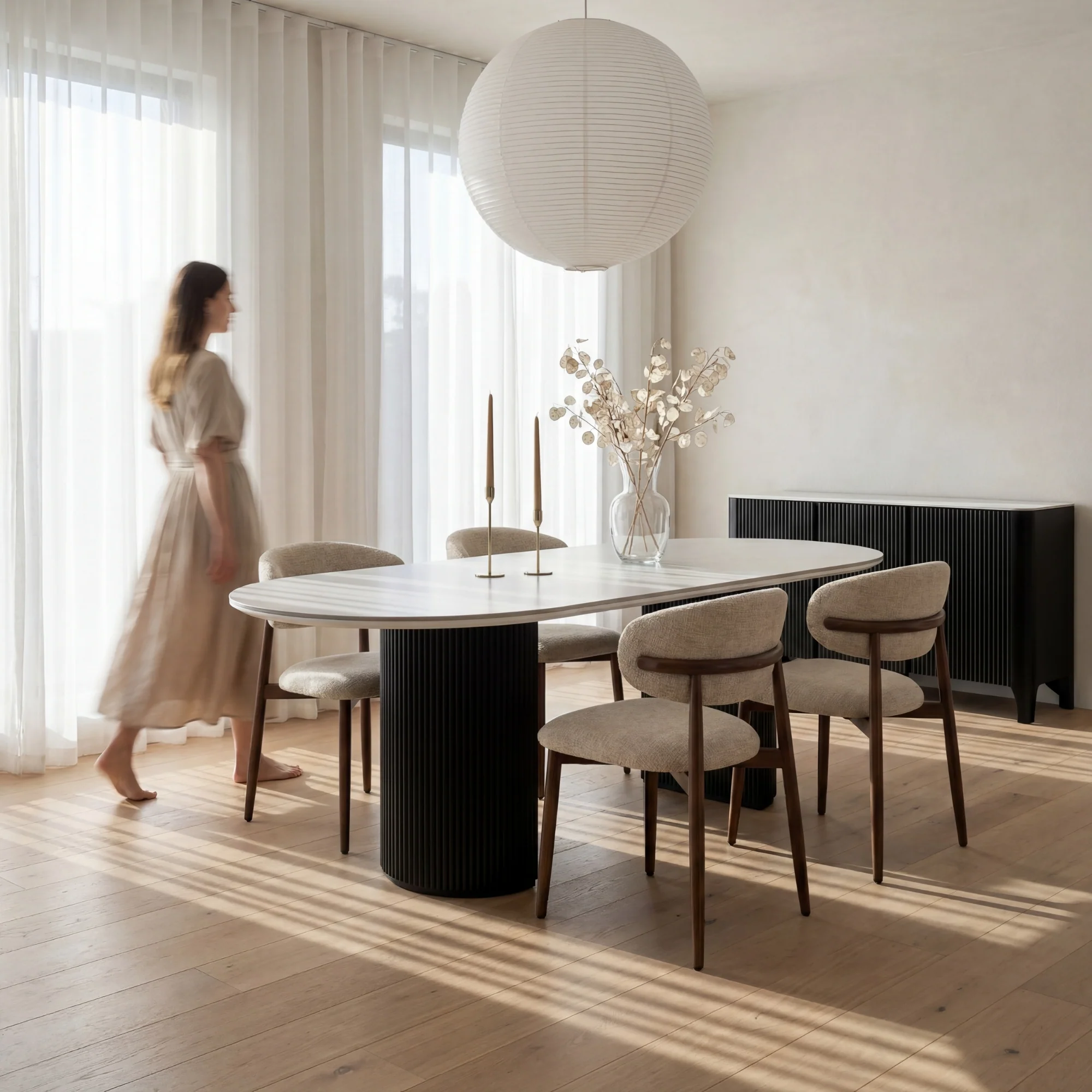 Valen 230cm Dining Table Ceramic Stone Top Black - Image 4