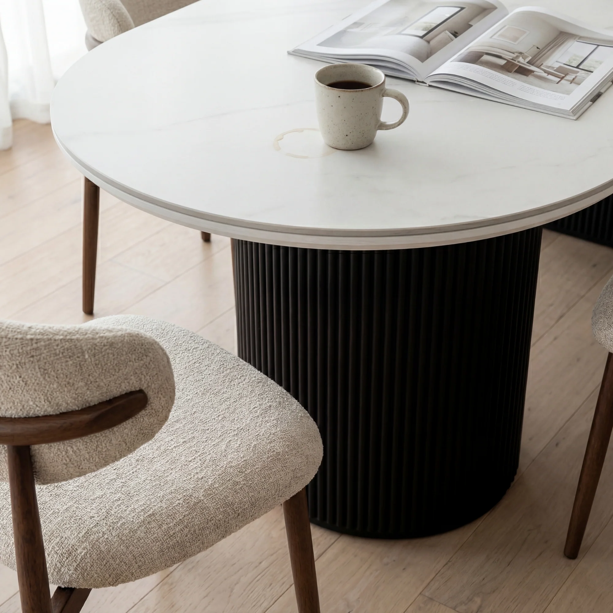 Valen 230cm Dining Table Ceramic Stone Top Black - Image 5