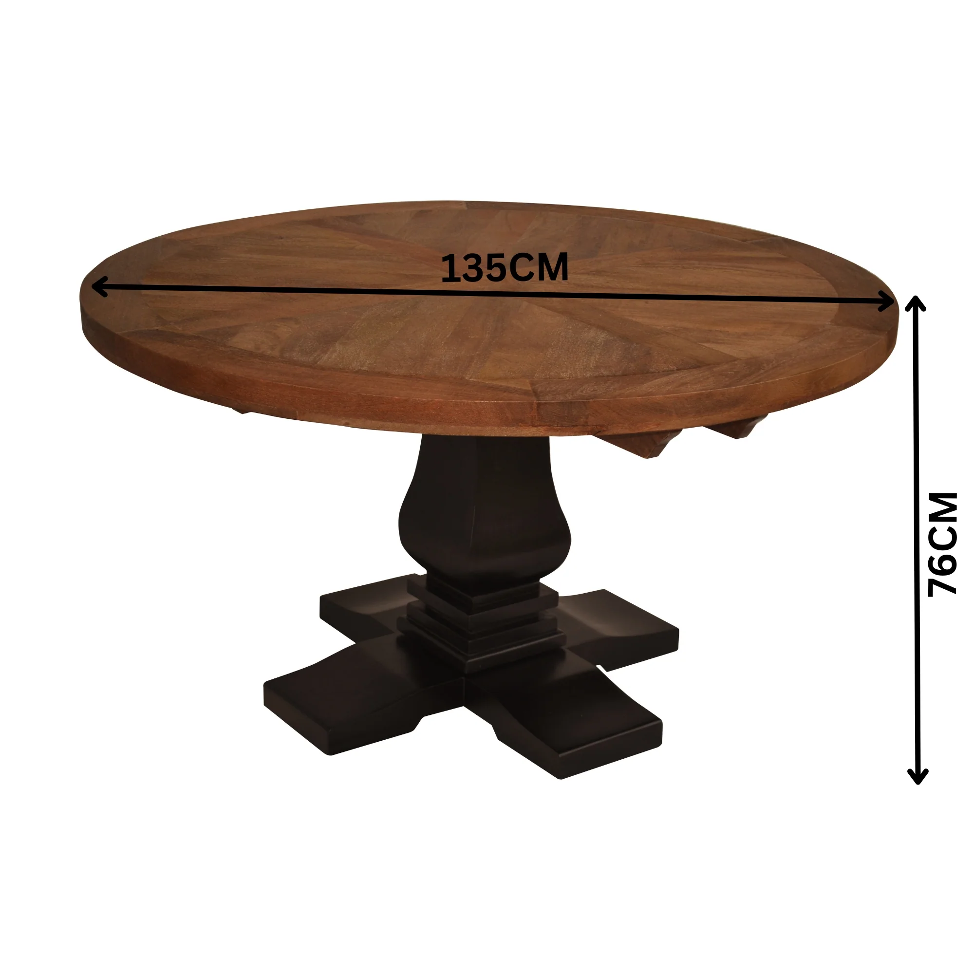 Valeria 135cm Round Dining Table Black Oak - Image 2
