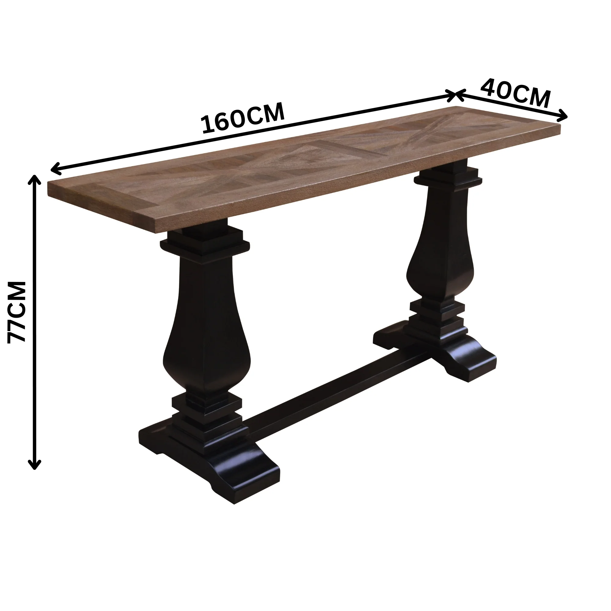 Valeria 160cm Console Table Black Oak - Image 2